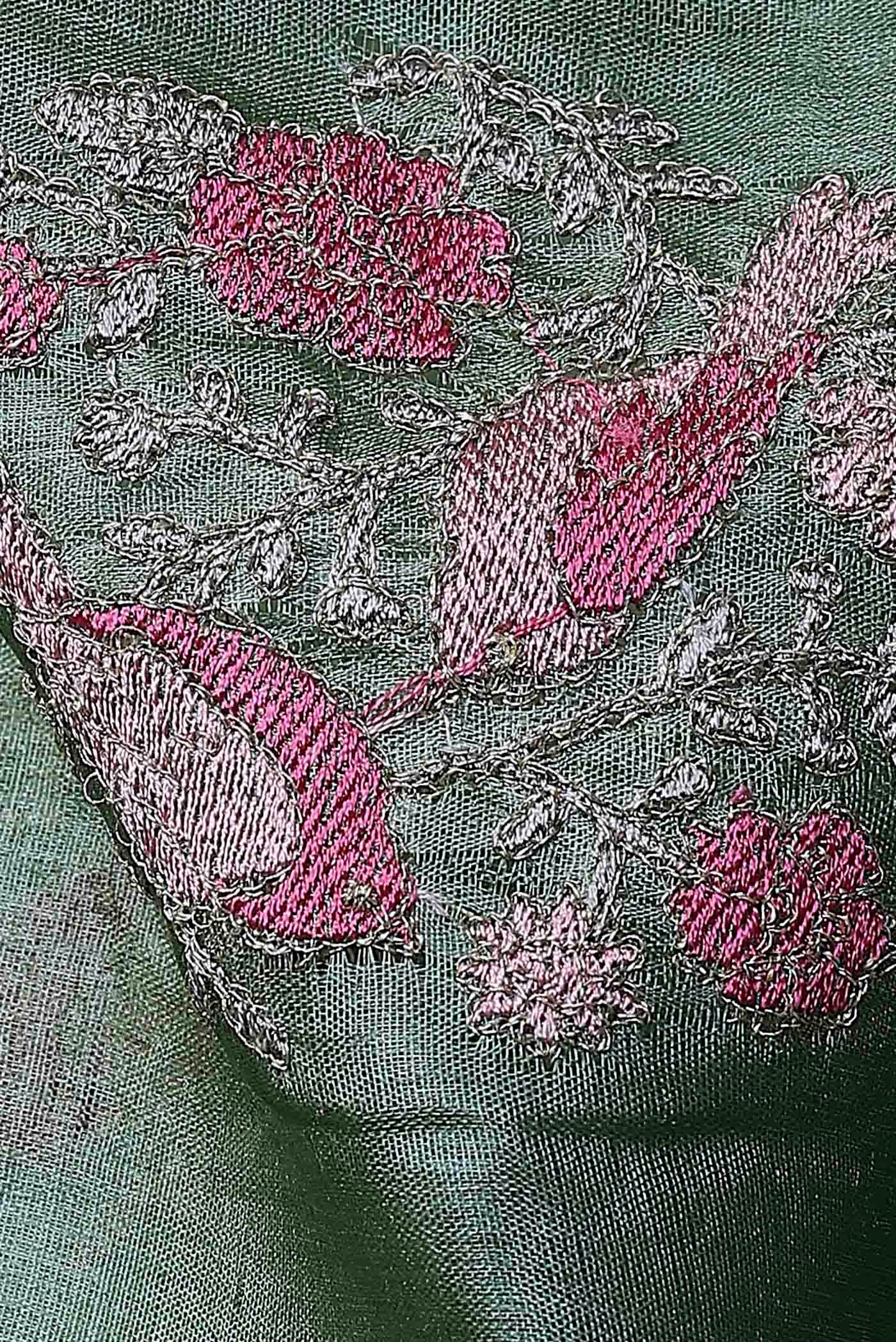 Green Banarasi Tussar Silk Saree