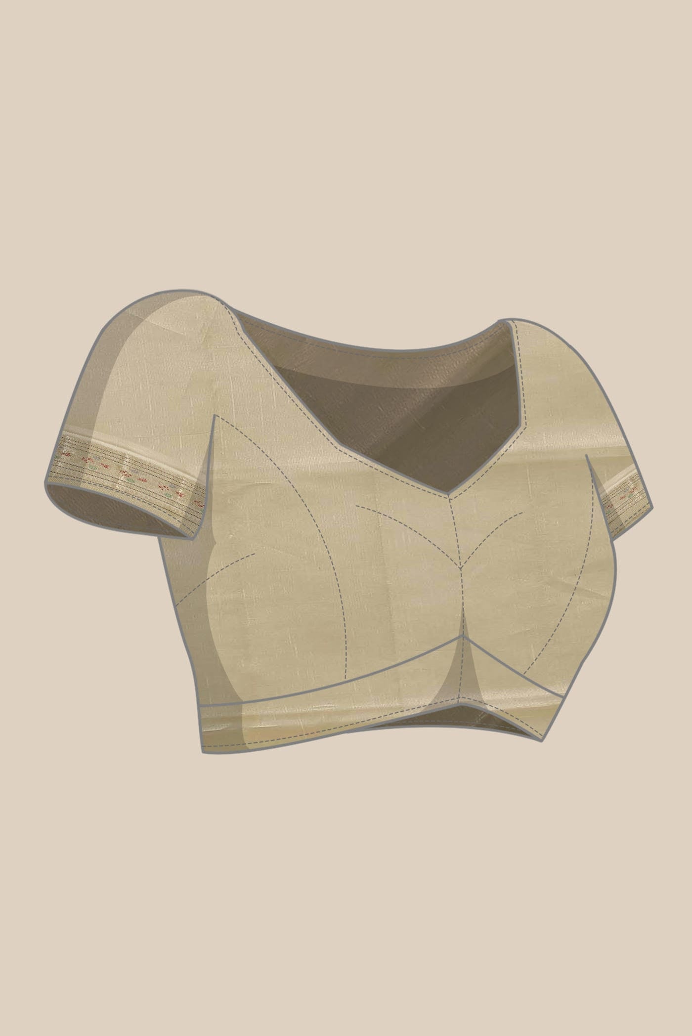 Beige Banarasi Raw Silk Saree