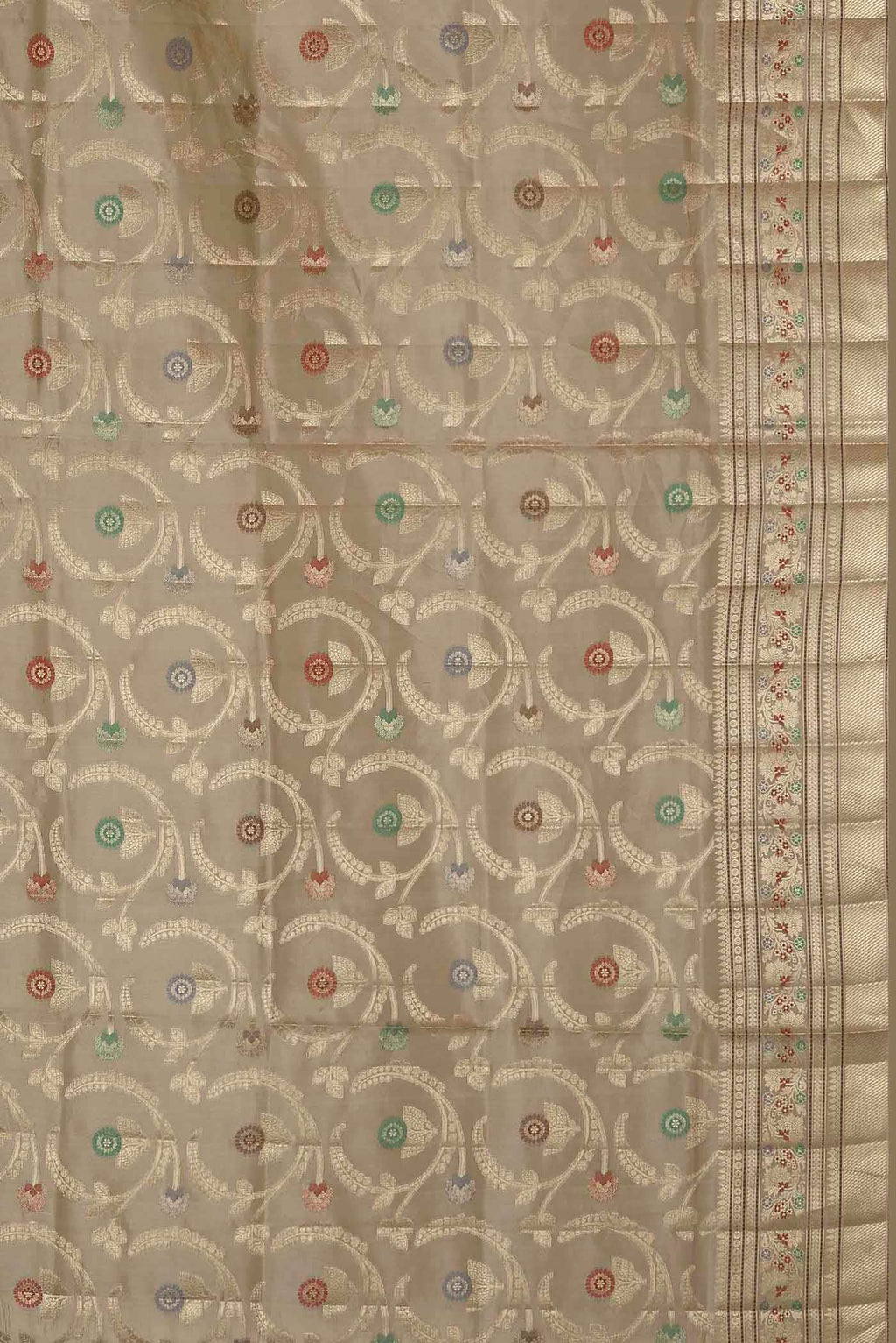 Beige Banarasi Raw Silk Saree