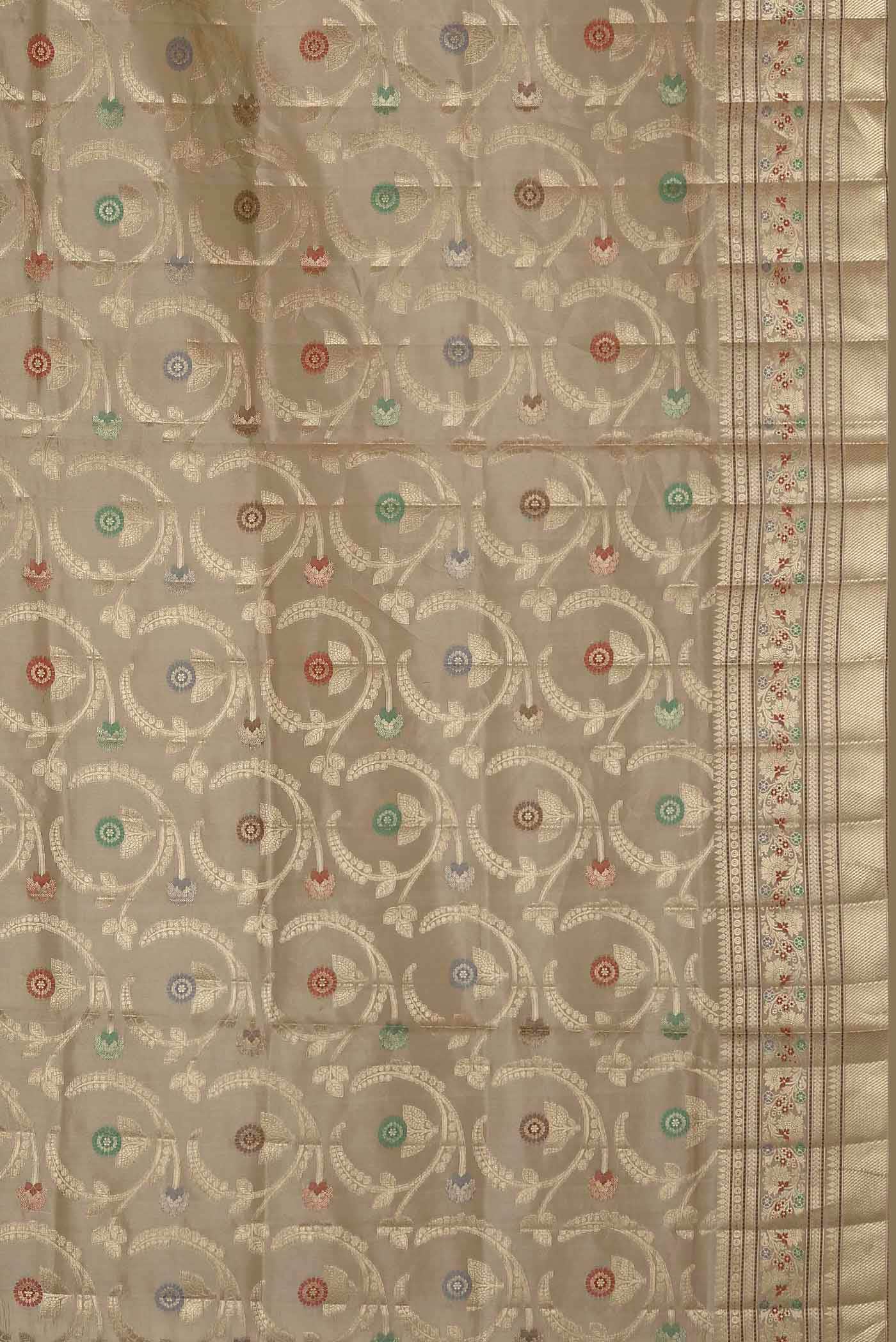 Beige Banarasi Raw Silk Saree