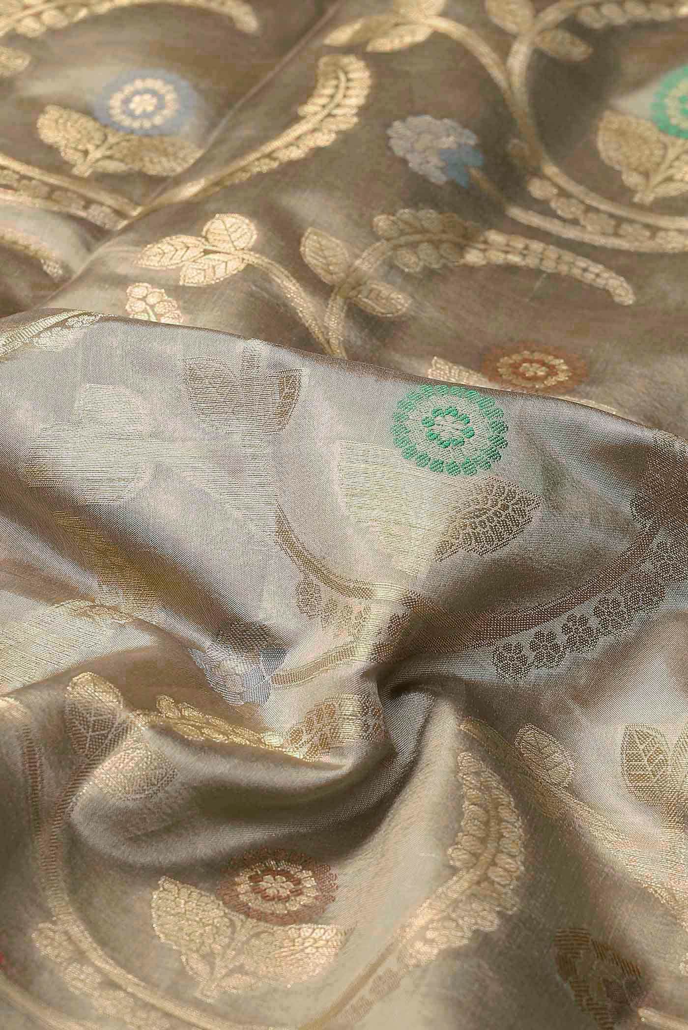 Beige Banarasi Raw Silk Saree