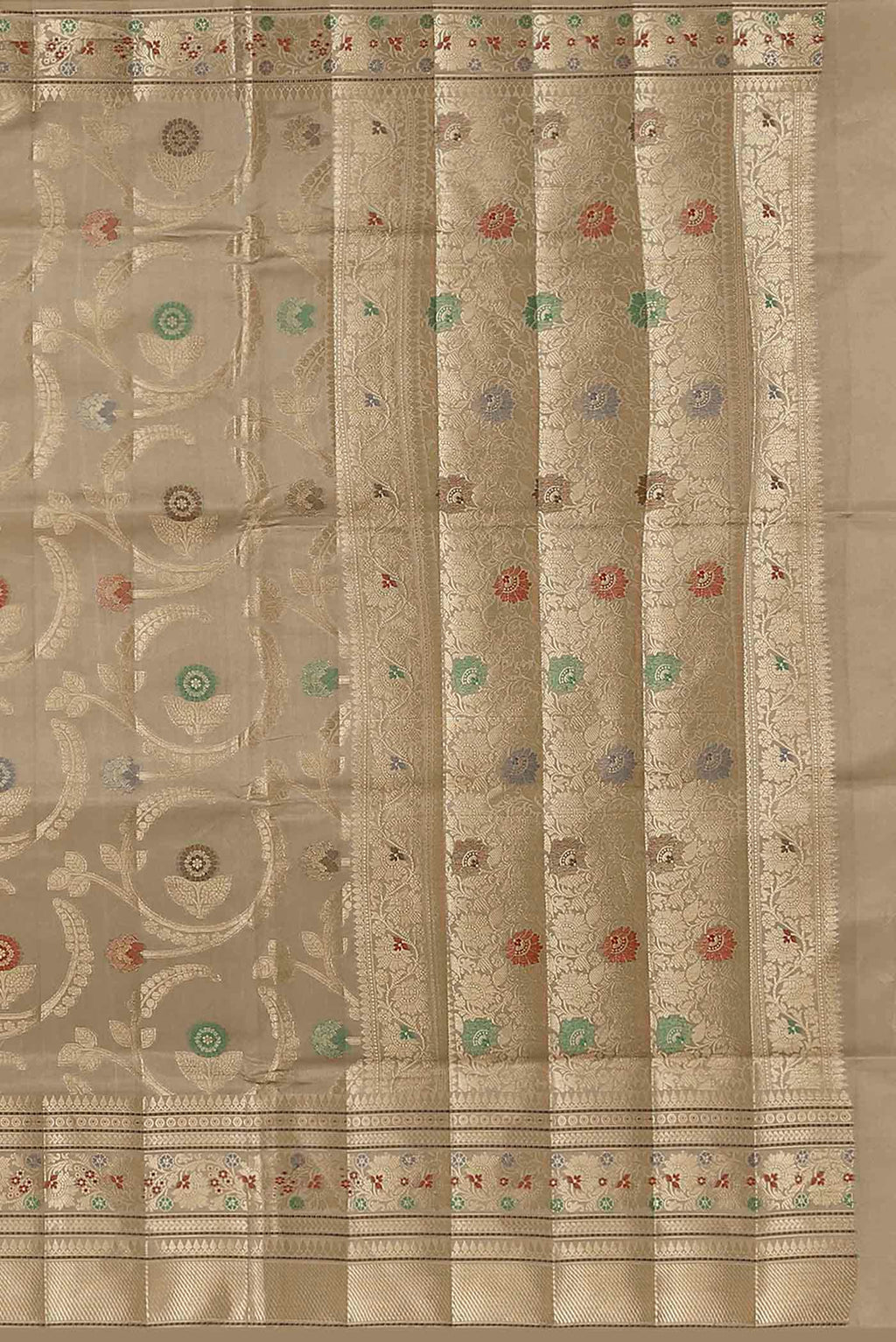 Beige Banarasi Raw Silk Saree