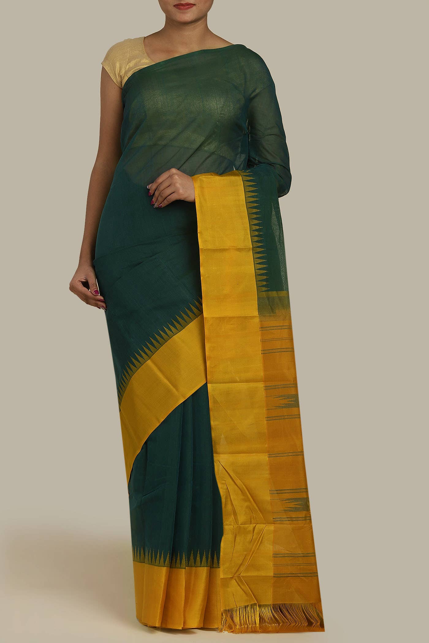 Green Kanchi Cotton Saree