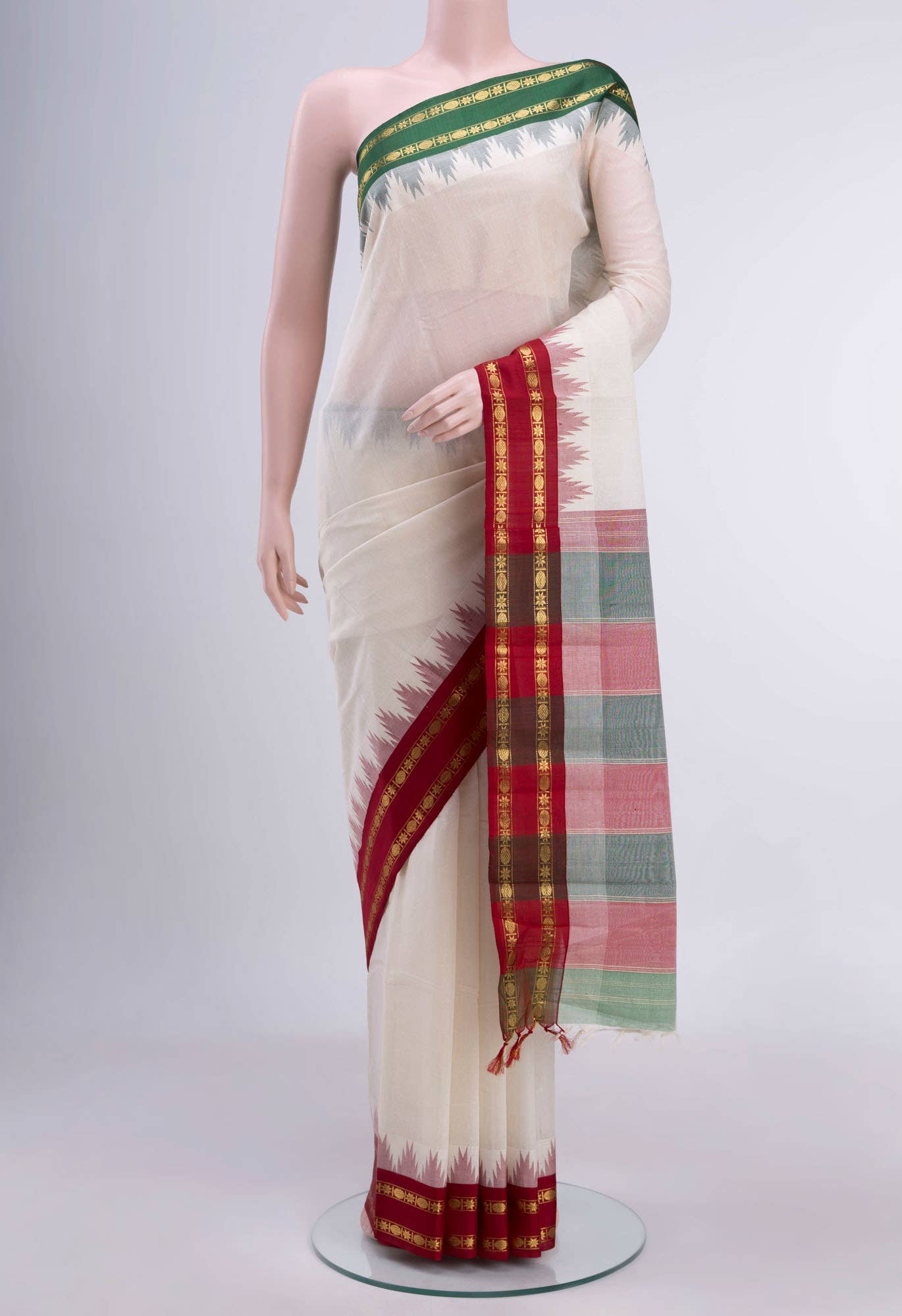 Off White Kanchi Cotton Saree