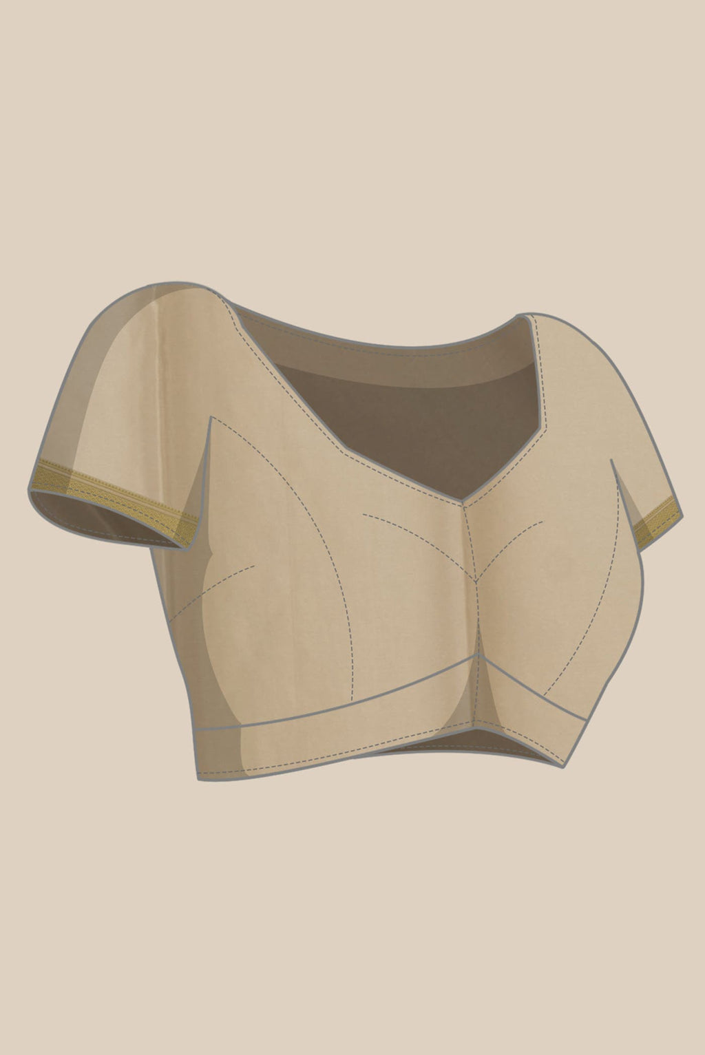 Beige Mysore Crepe Saree
