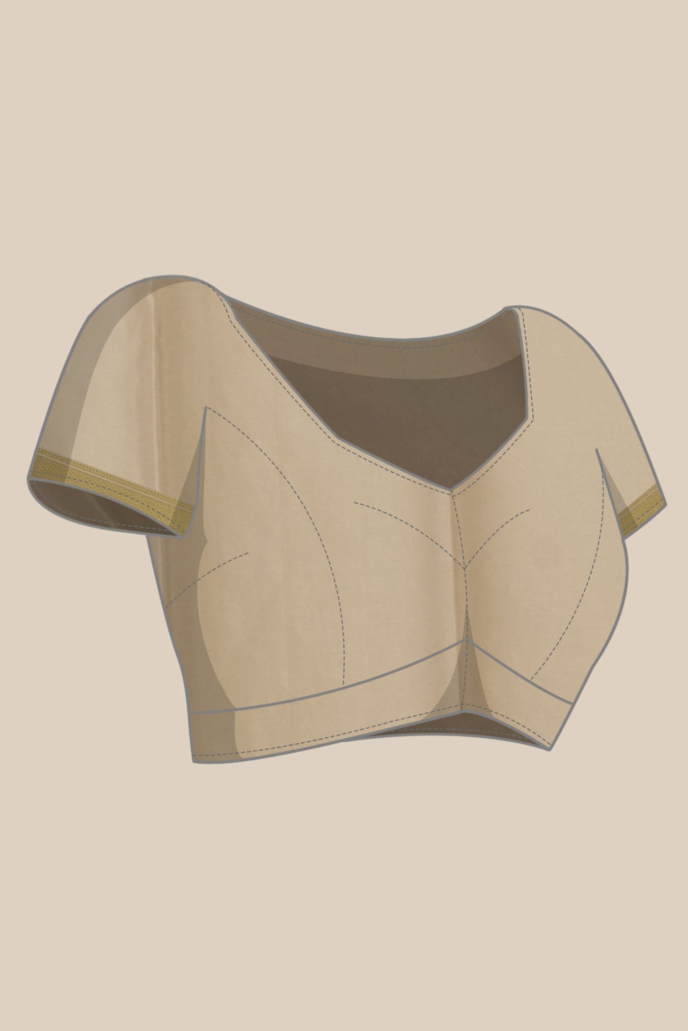 Beige Mysore Crepe Saree