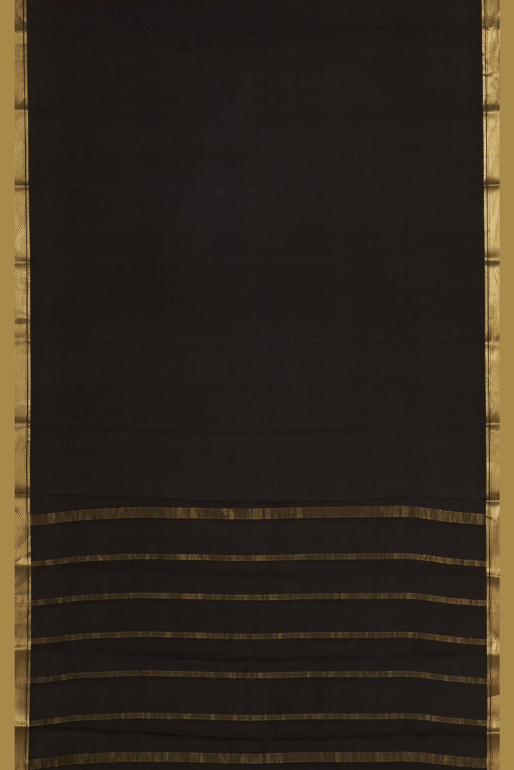 Black Mysore Crepe Saree