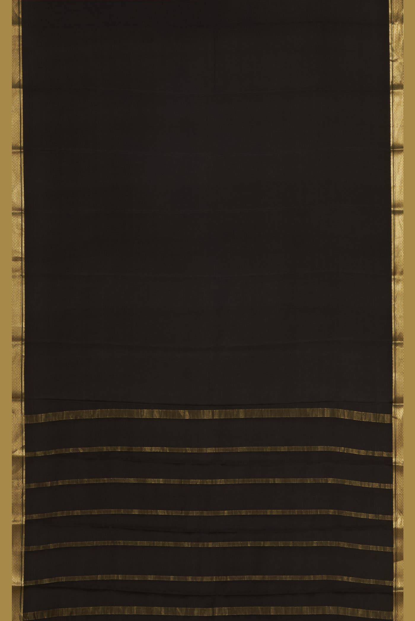 Black Mysore Crepe Saree