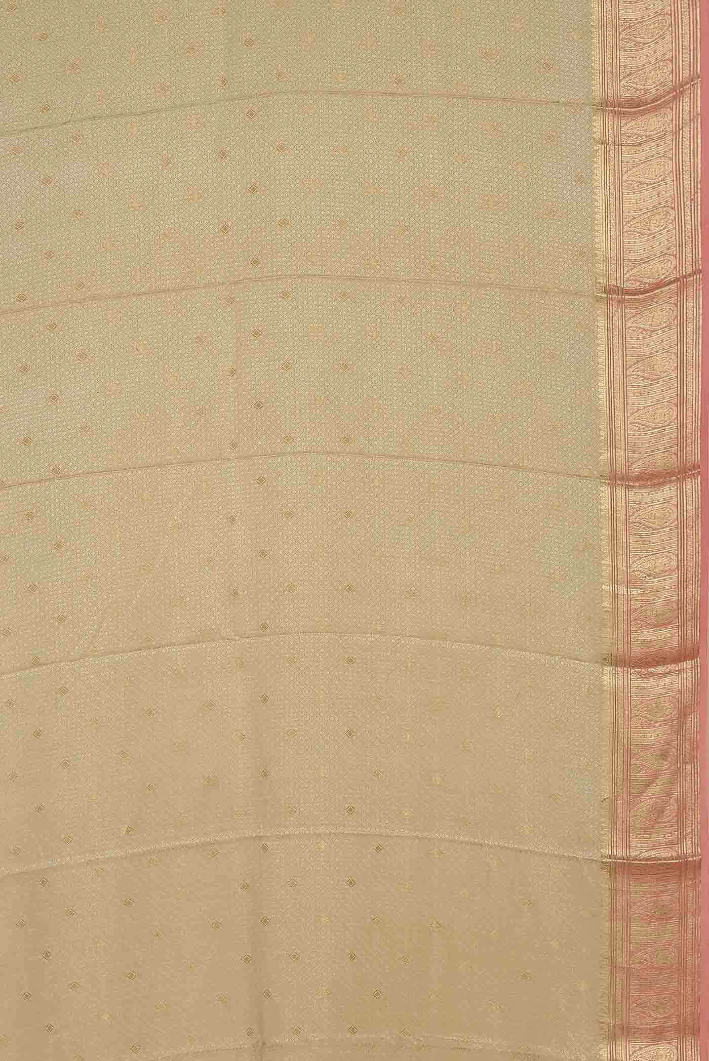Cream Mysore Crepe Saree