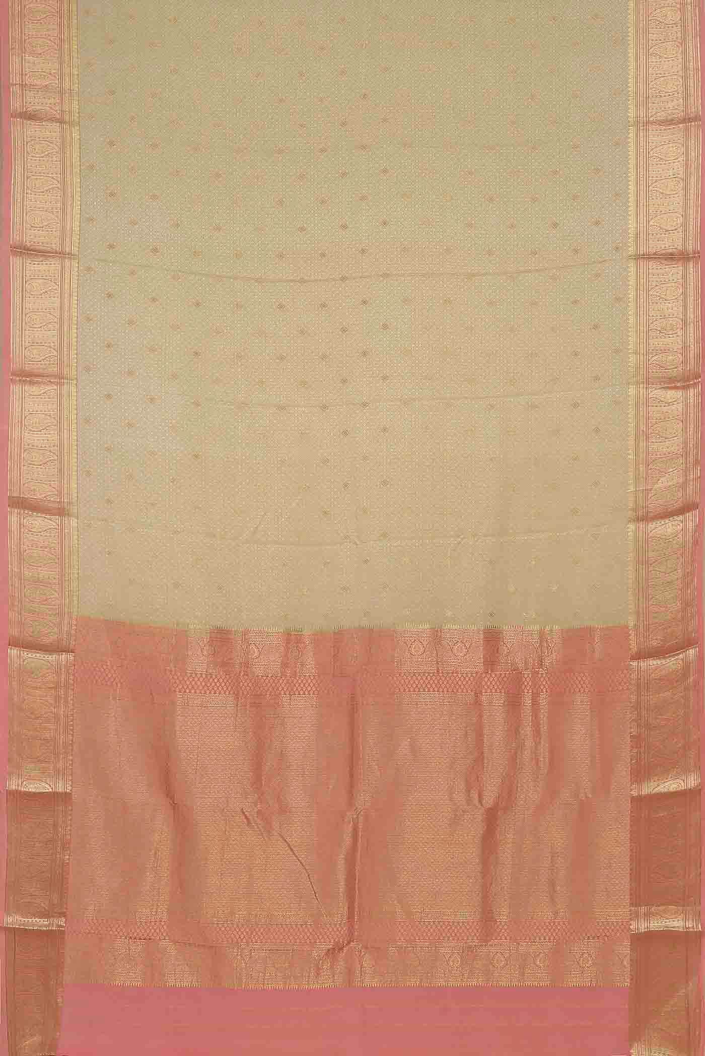 Cream Mysore Crepe Saree