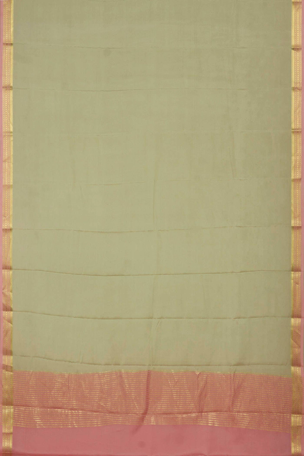 Beige Mysore Crepe Saree
