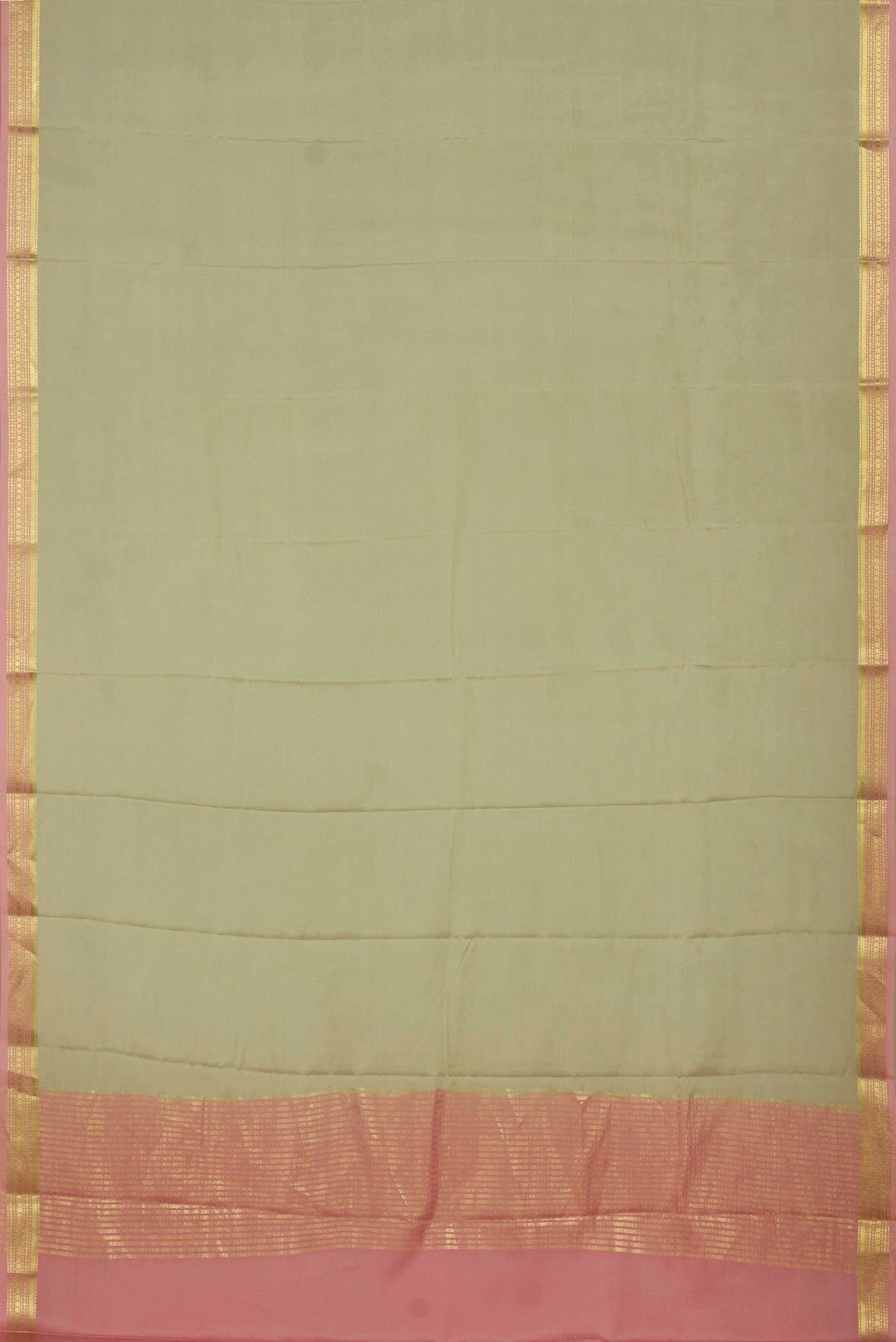 Beige Mysore Crepe Saree