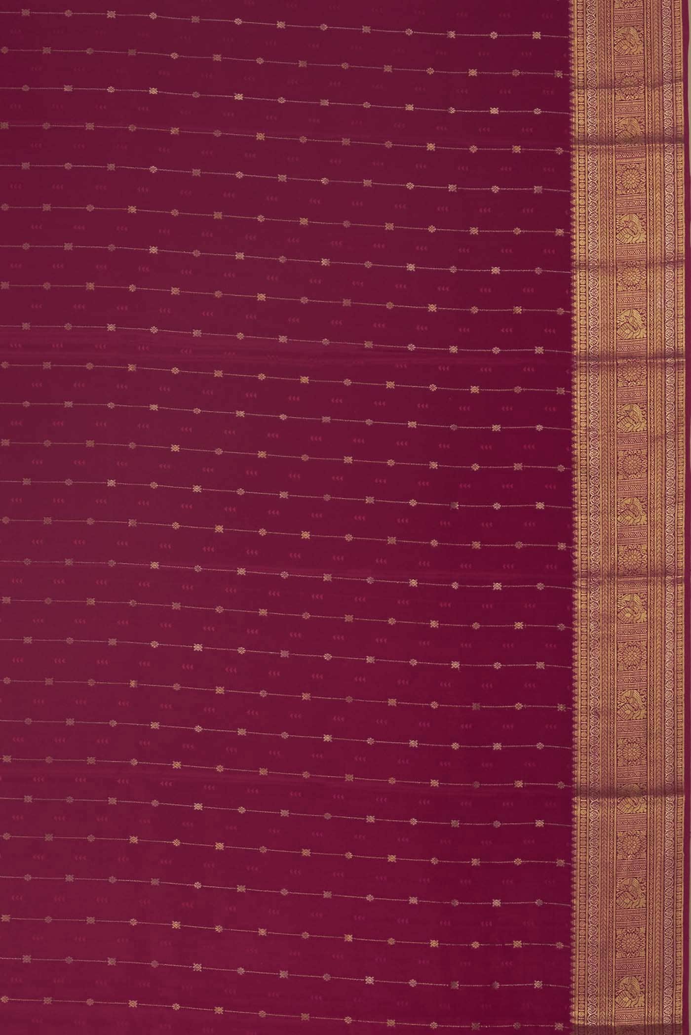 Dark Pink Mysore Crepe Saree