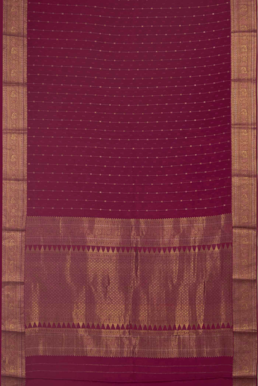 Dark Pink Mysore Crepe Saree