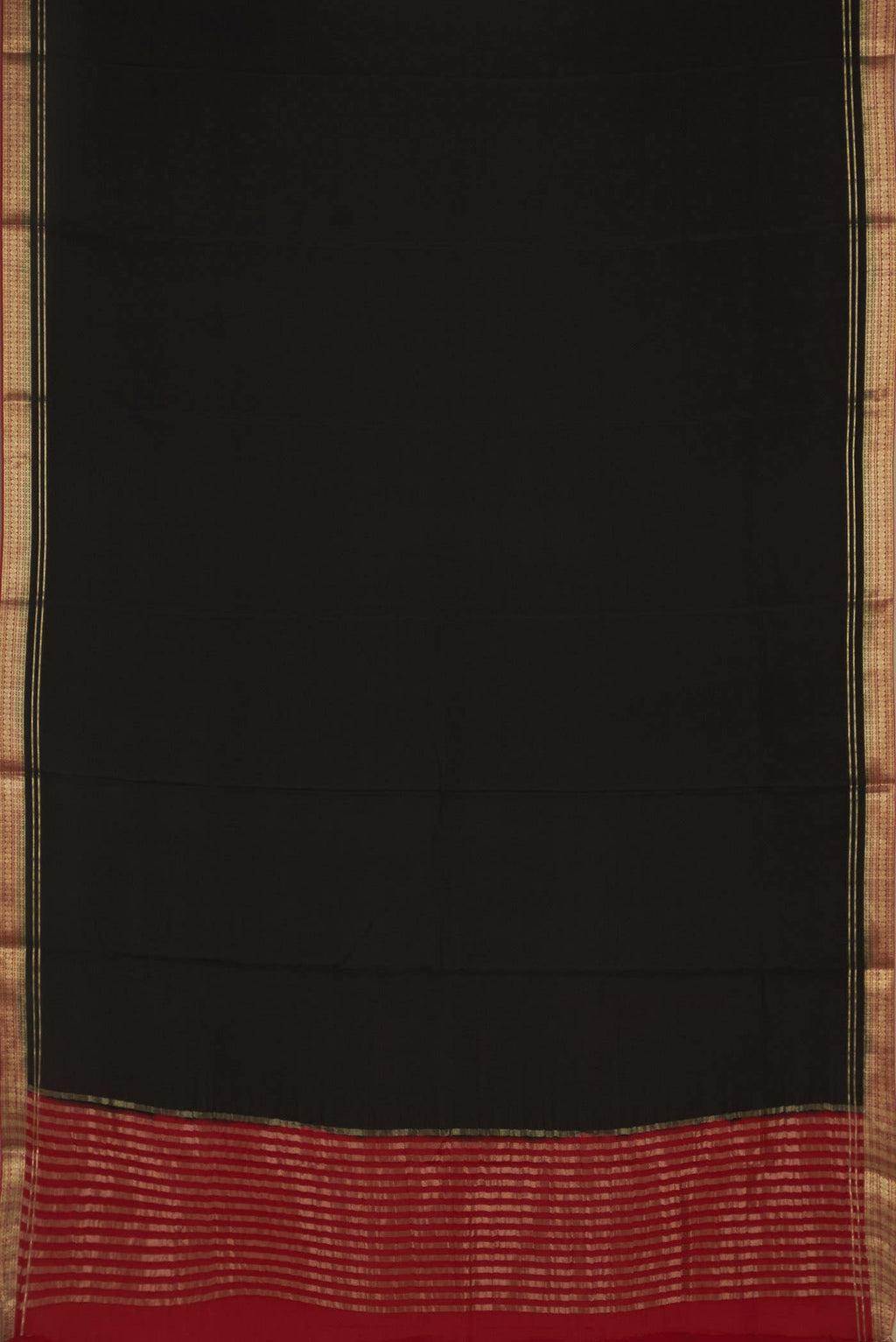 Black Mysore Crepe Saree