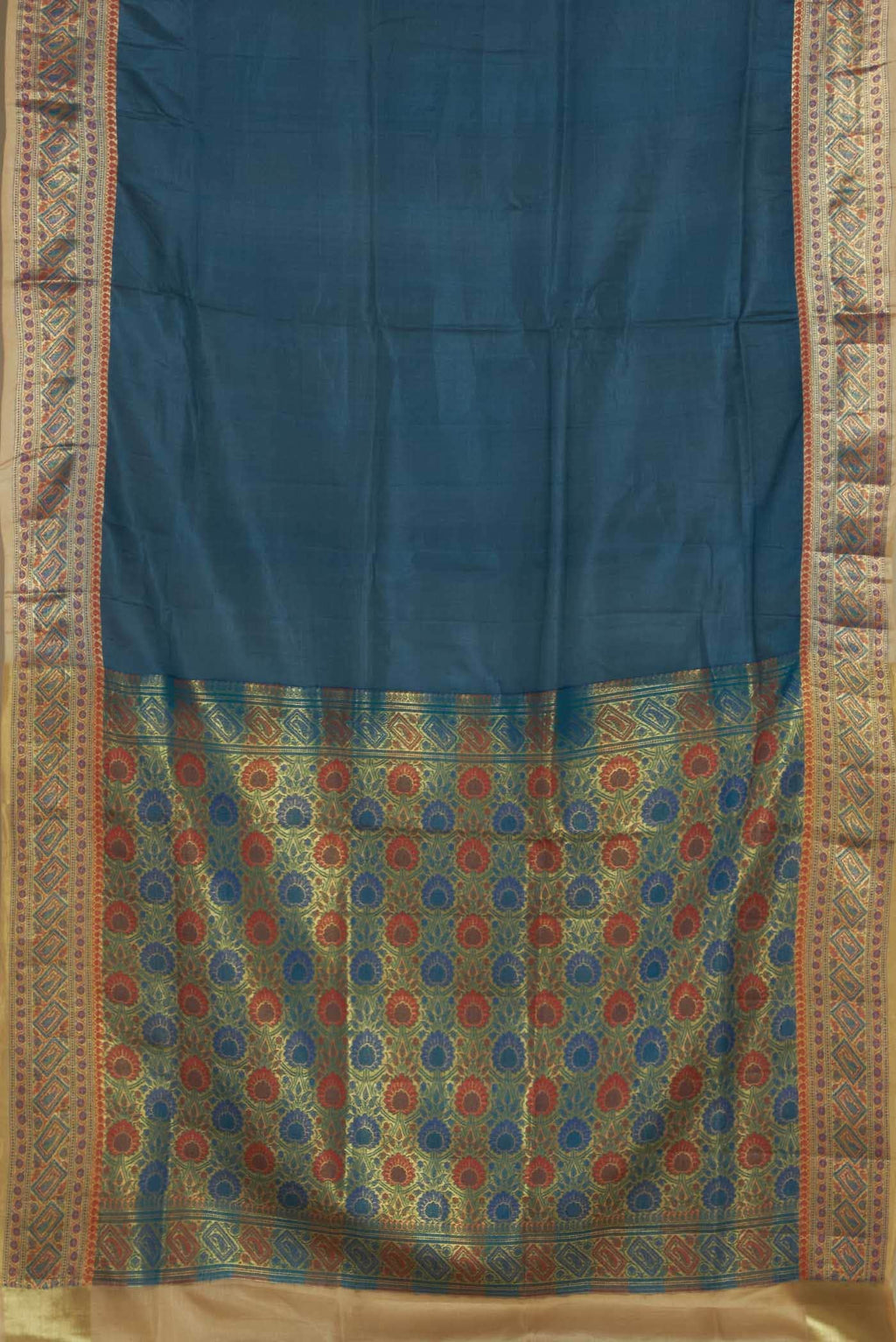 Blue Banarasi Tussar Silk Saree