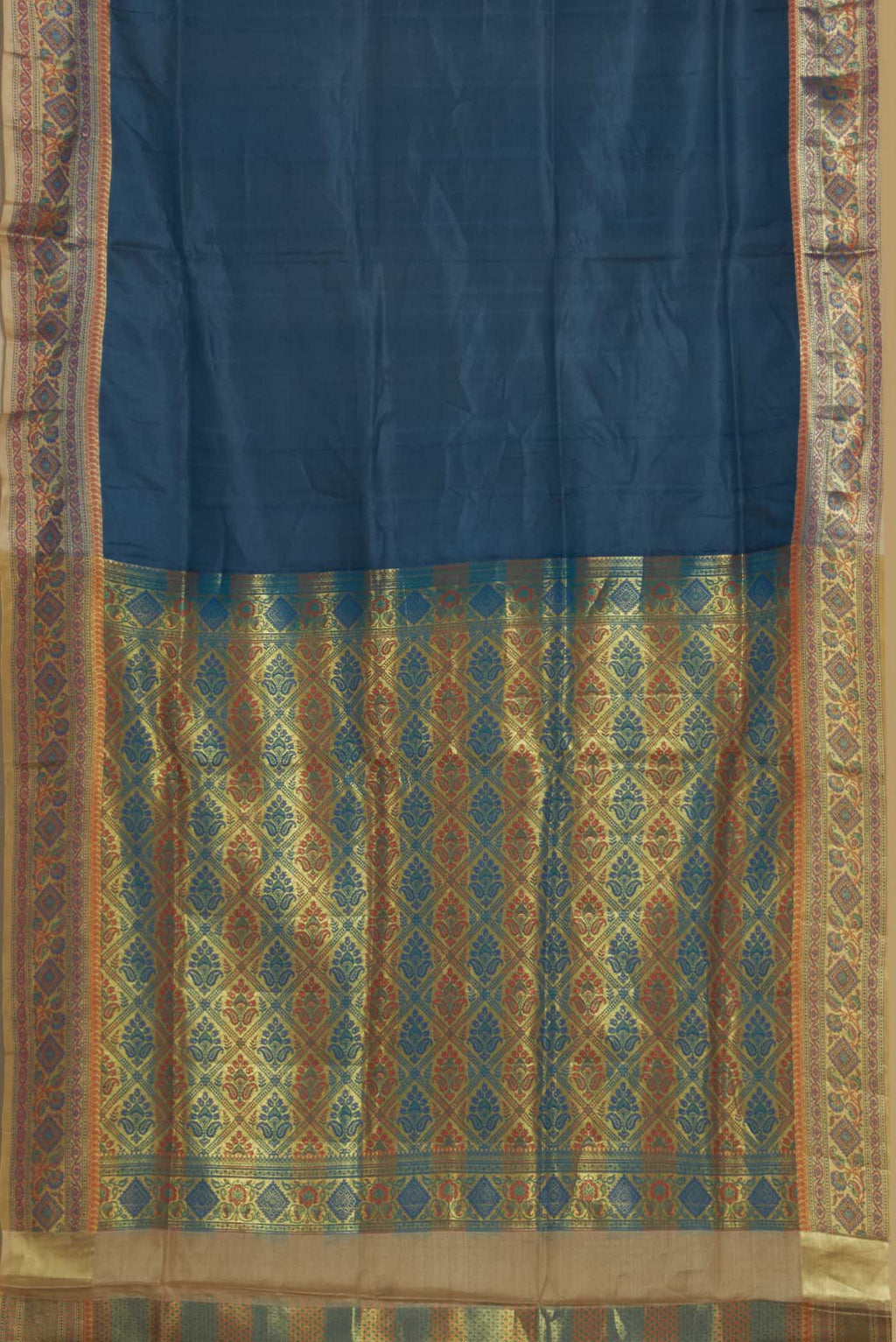 Blue Banarasi Tussar Silk Saree