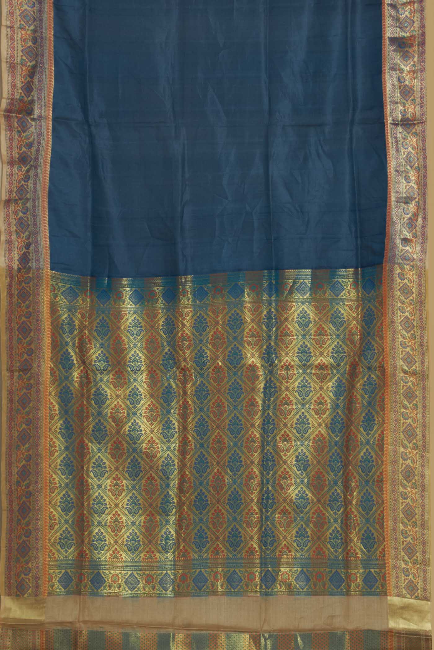 Blue Banarasi Tussar Silk Saree