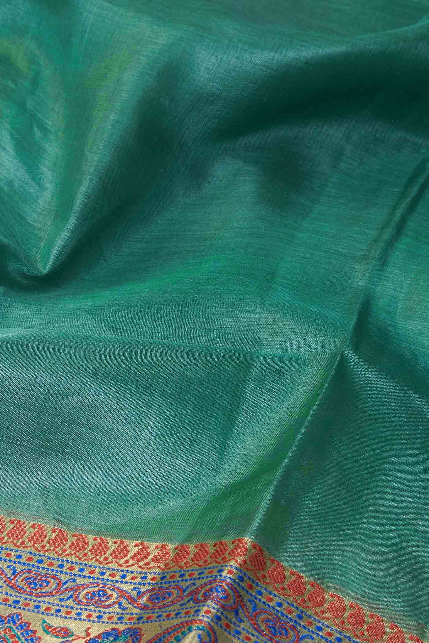 Green Banarasi Tussar Silk Saree