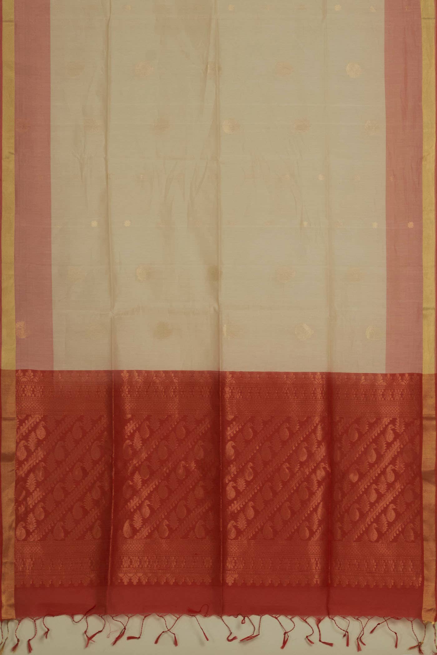 Cream Silk Cotton Saree
