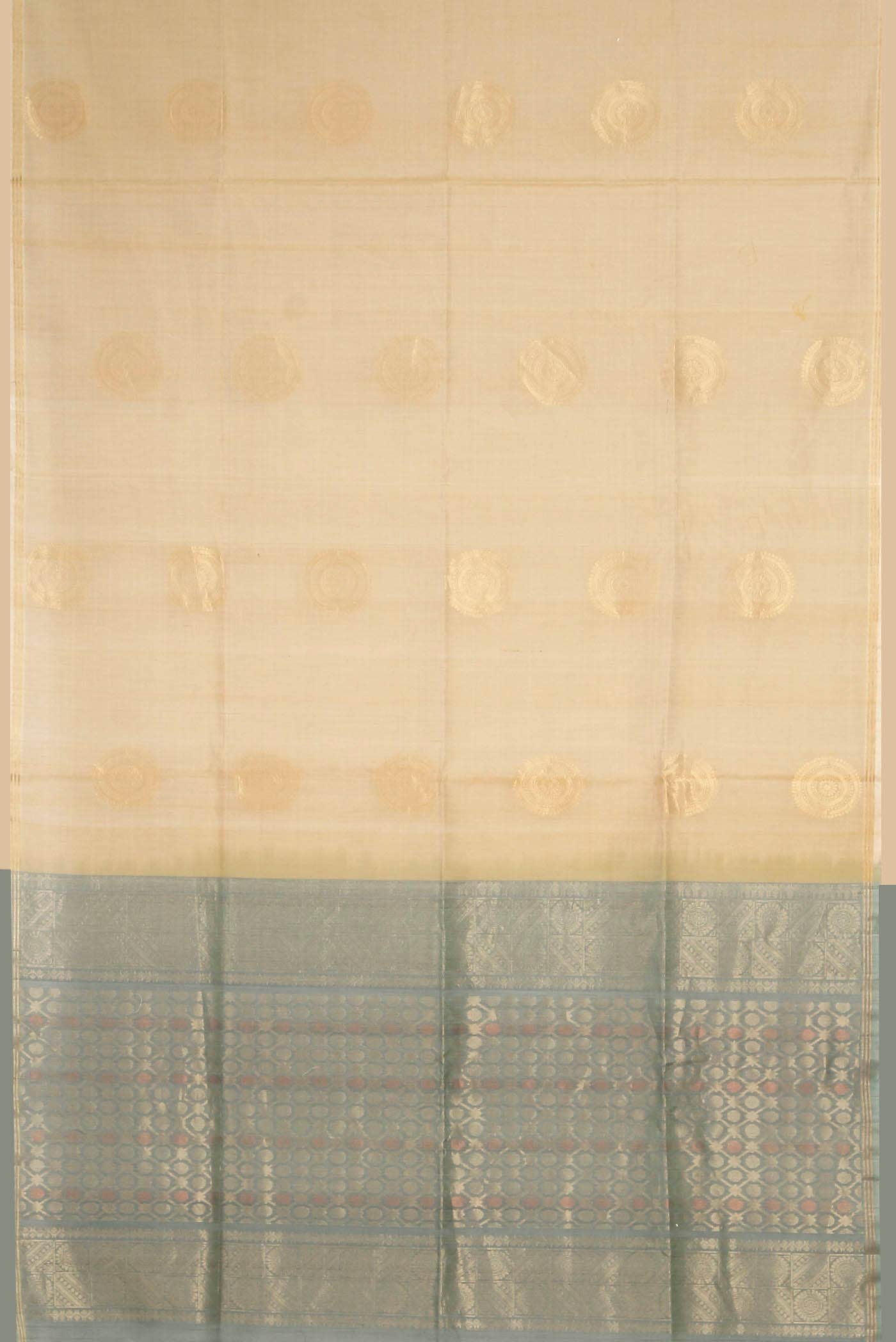 Cream Silk Cotton Saree
