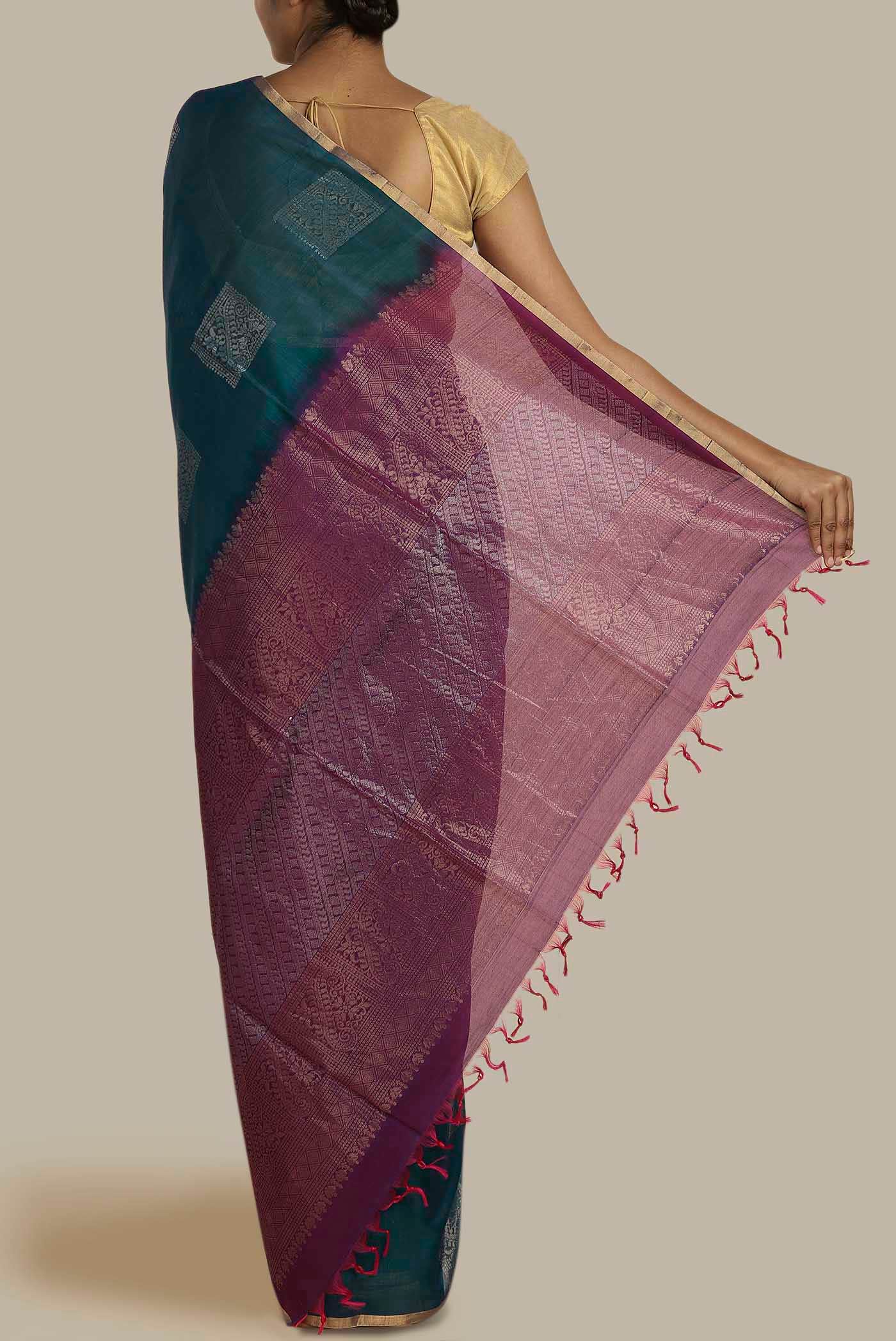 Blue Silk Cotton Saree