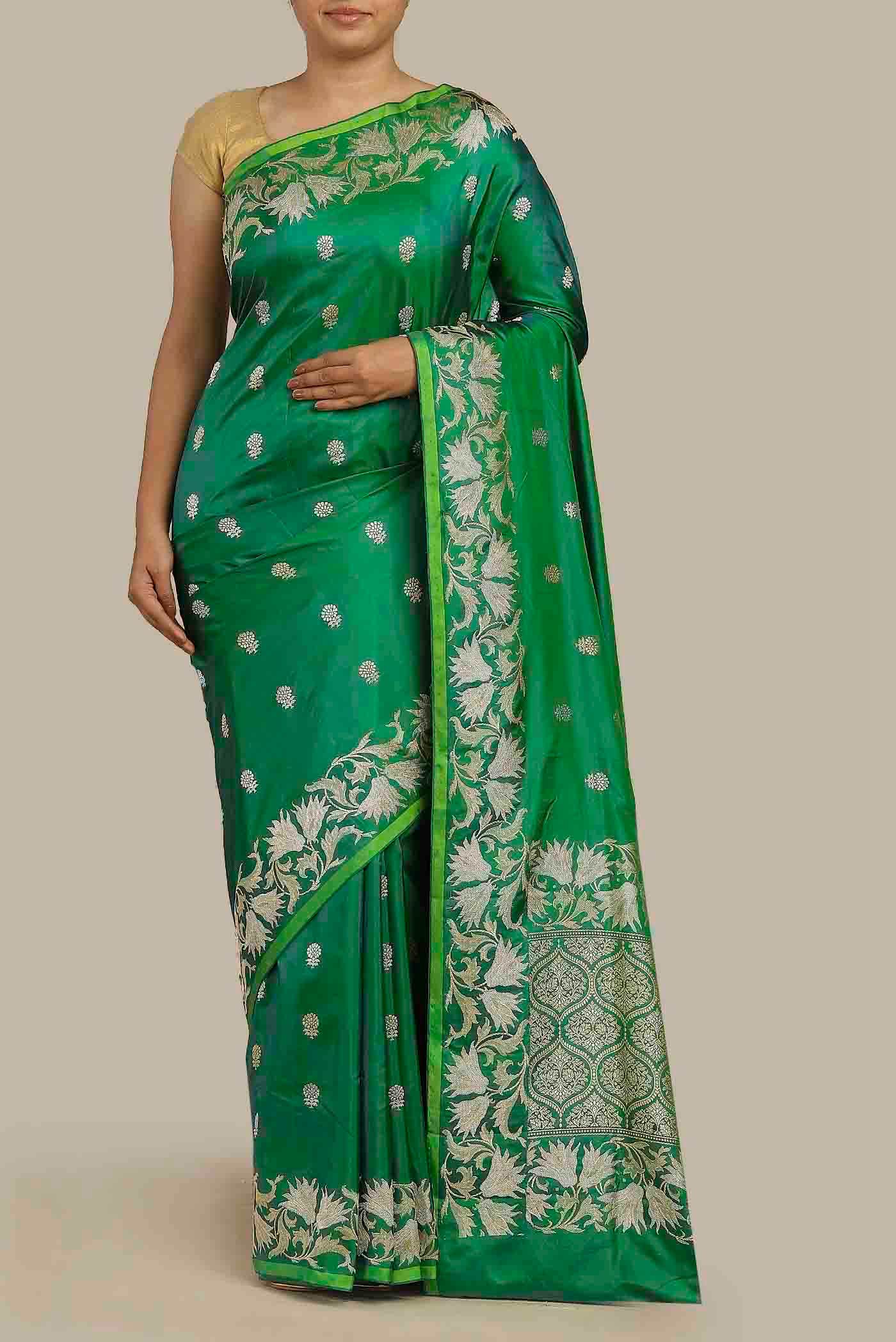 Green Banarasi Silk Saree