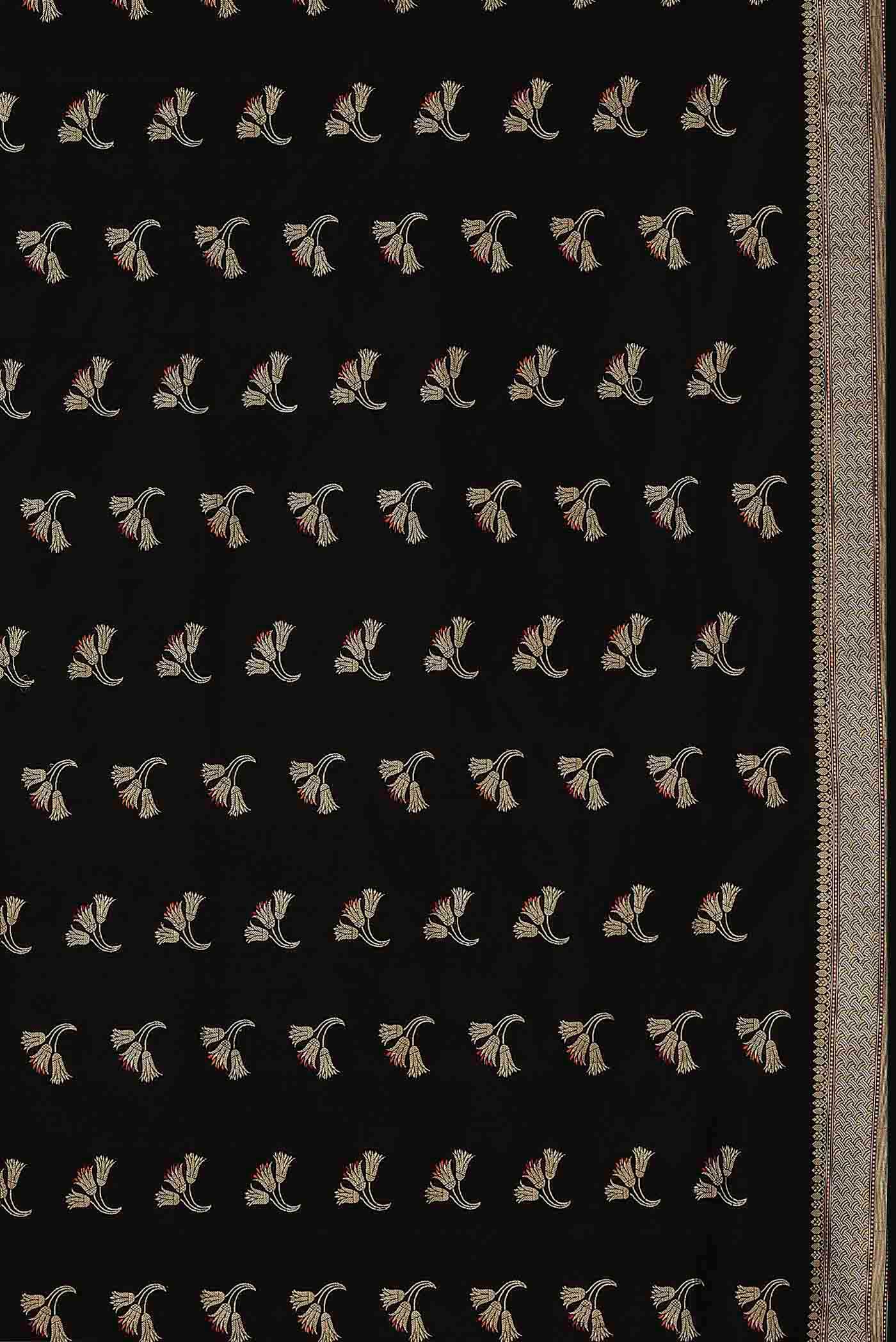 Black Banarasi Silk Saree