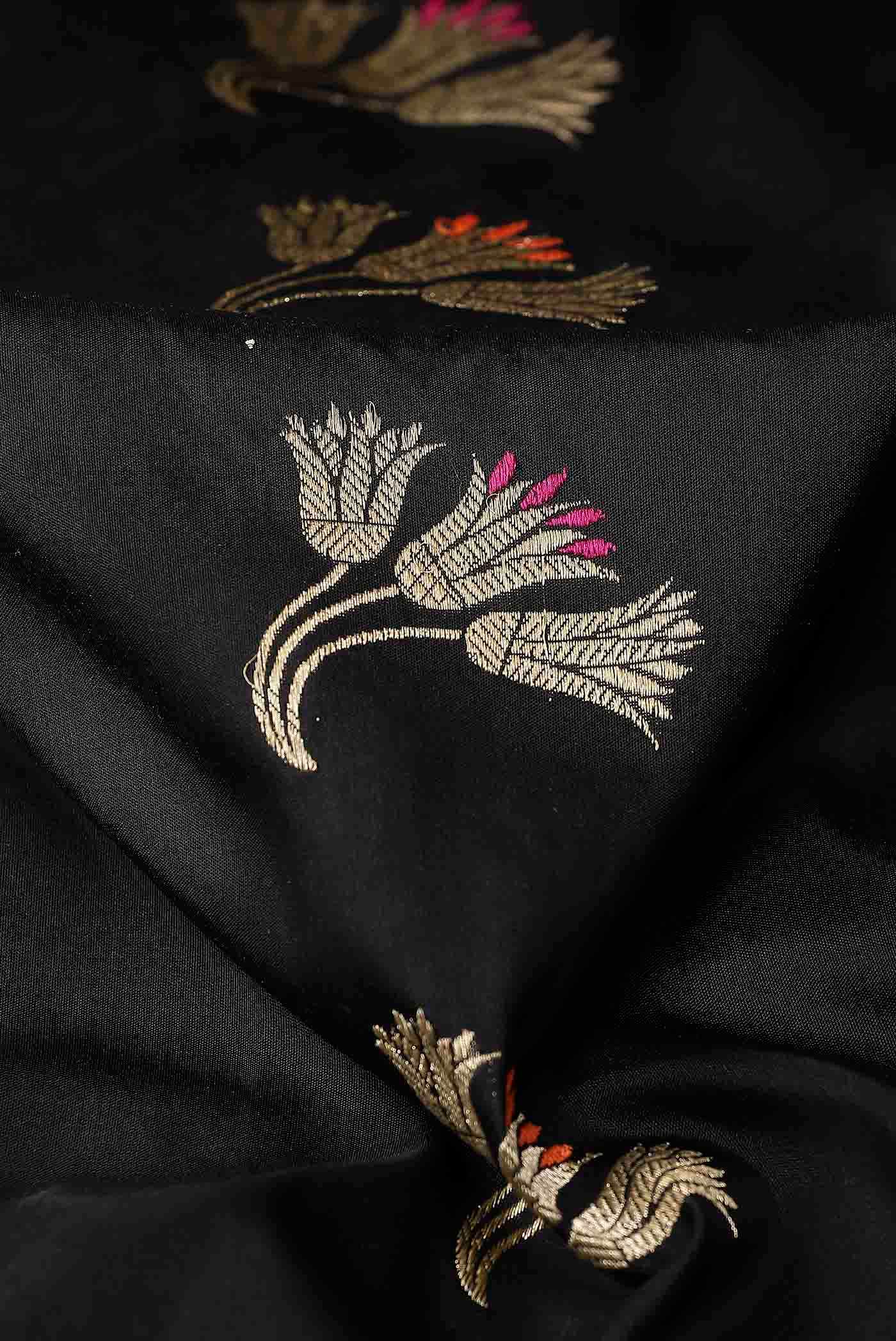 Black Banarasi Silk Saree