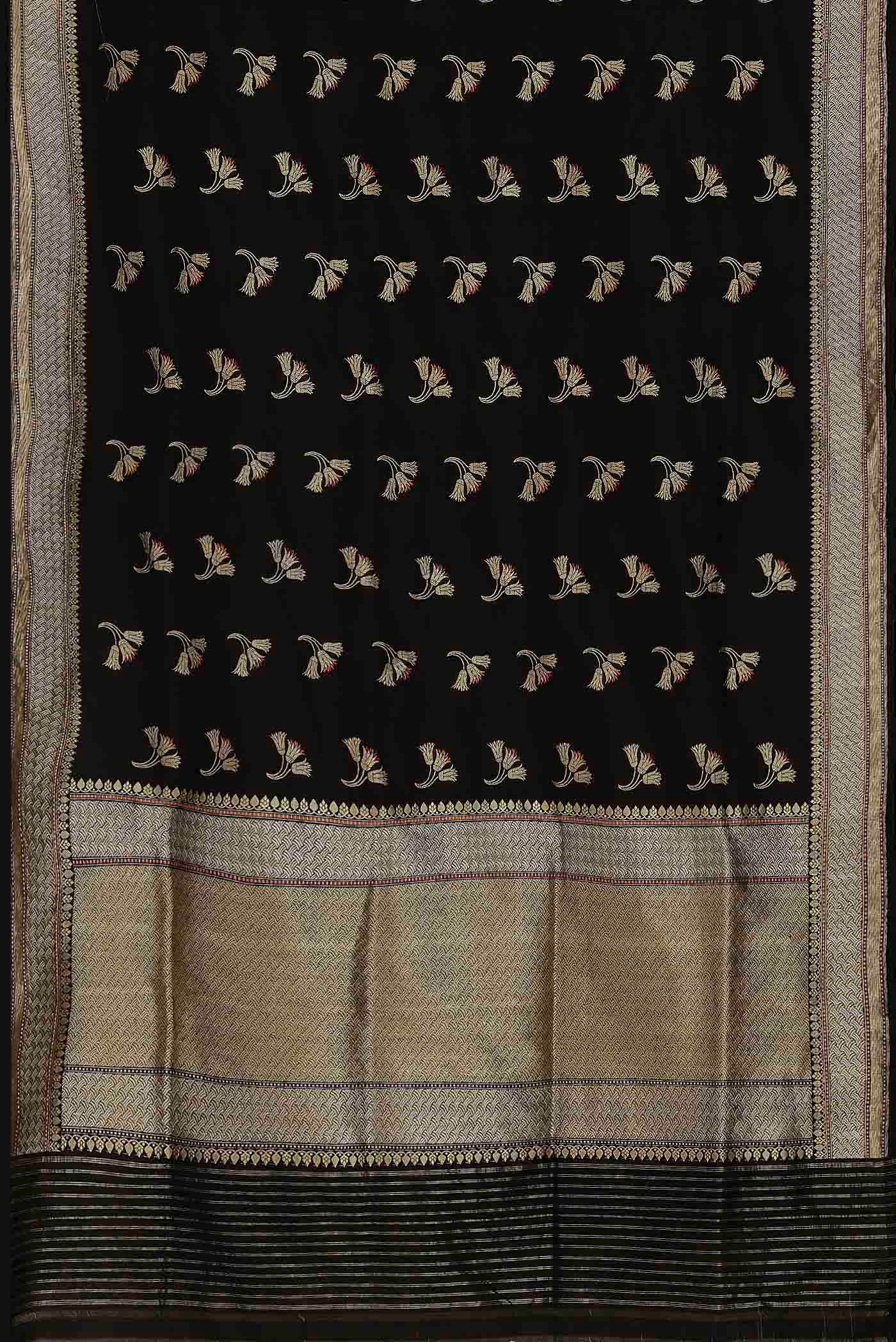 Black Banarasi Silk Saree