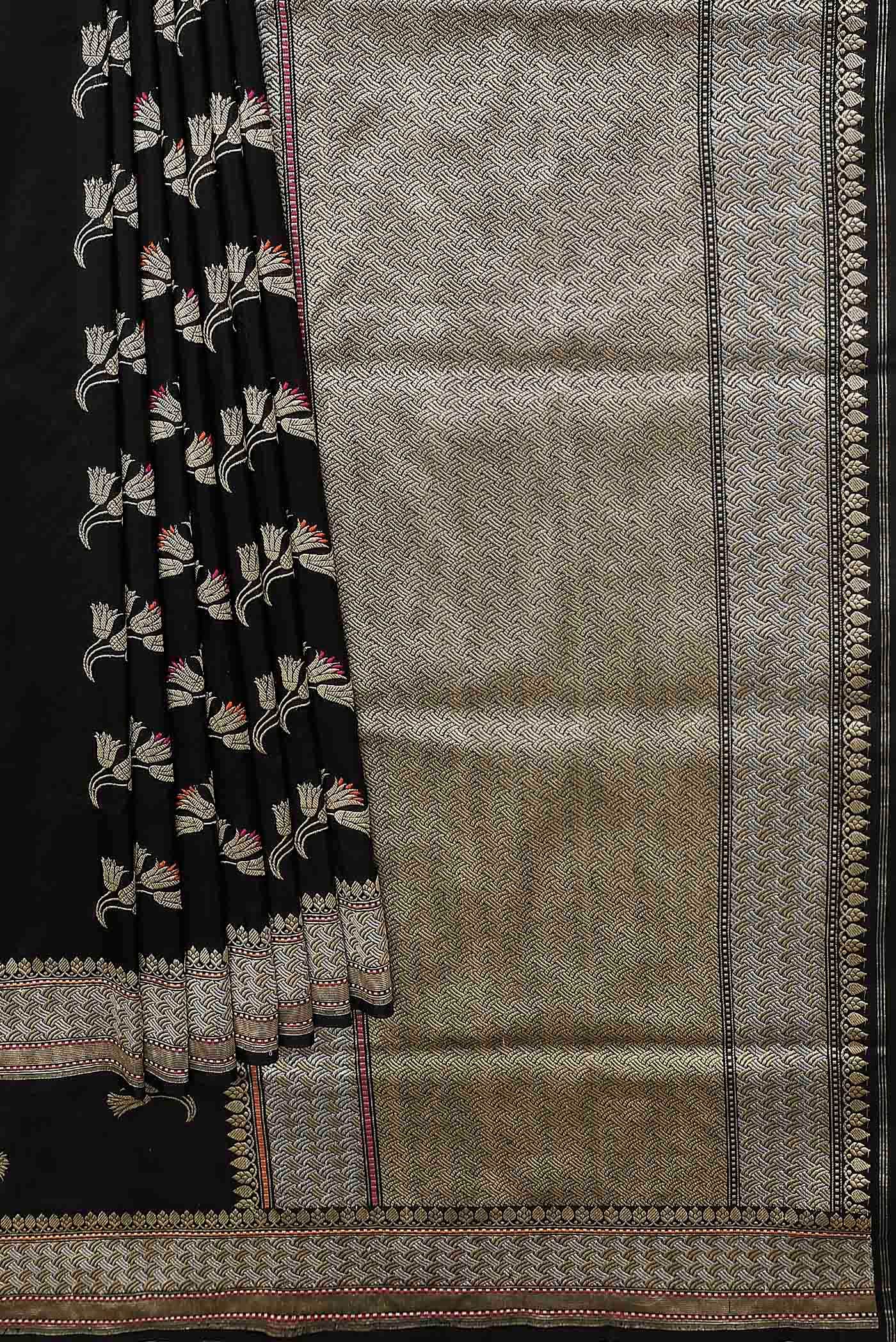 Black Banarasi Silk Saree