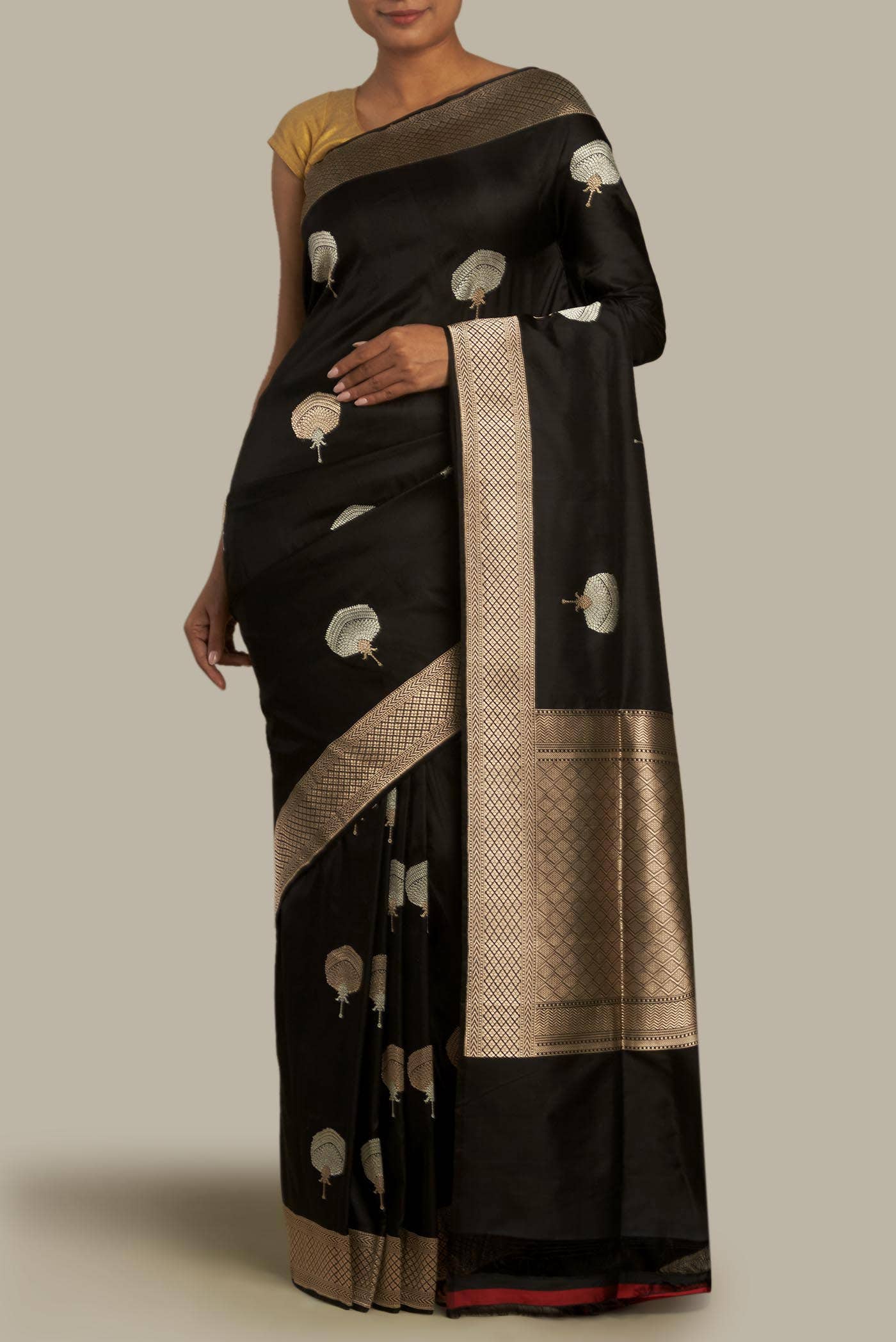 Black Banarasi Silk Saree