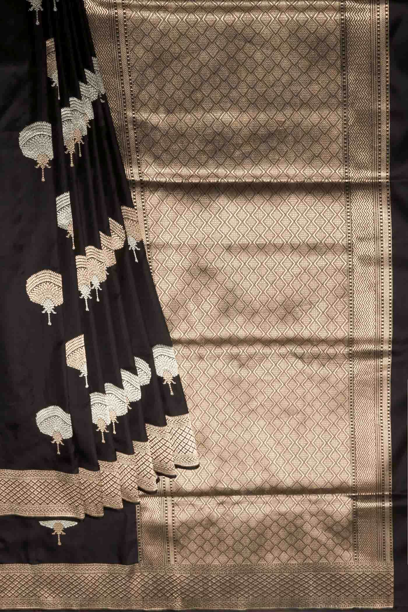 Black Banarasi Silk Saree