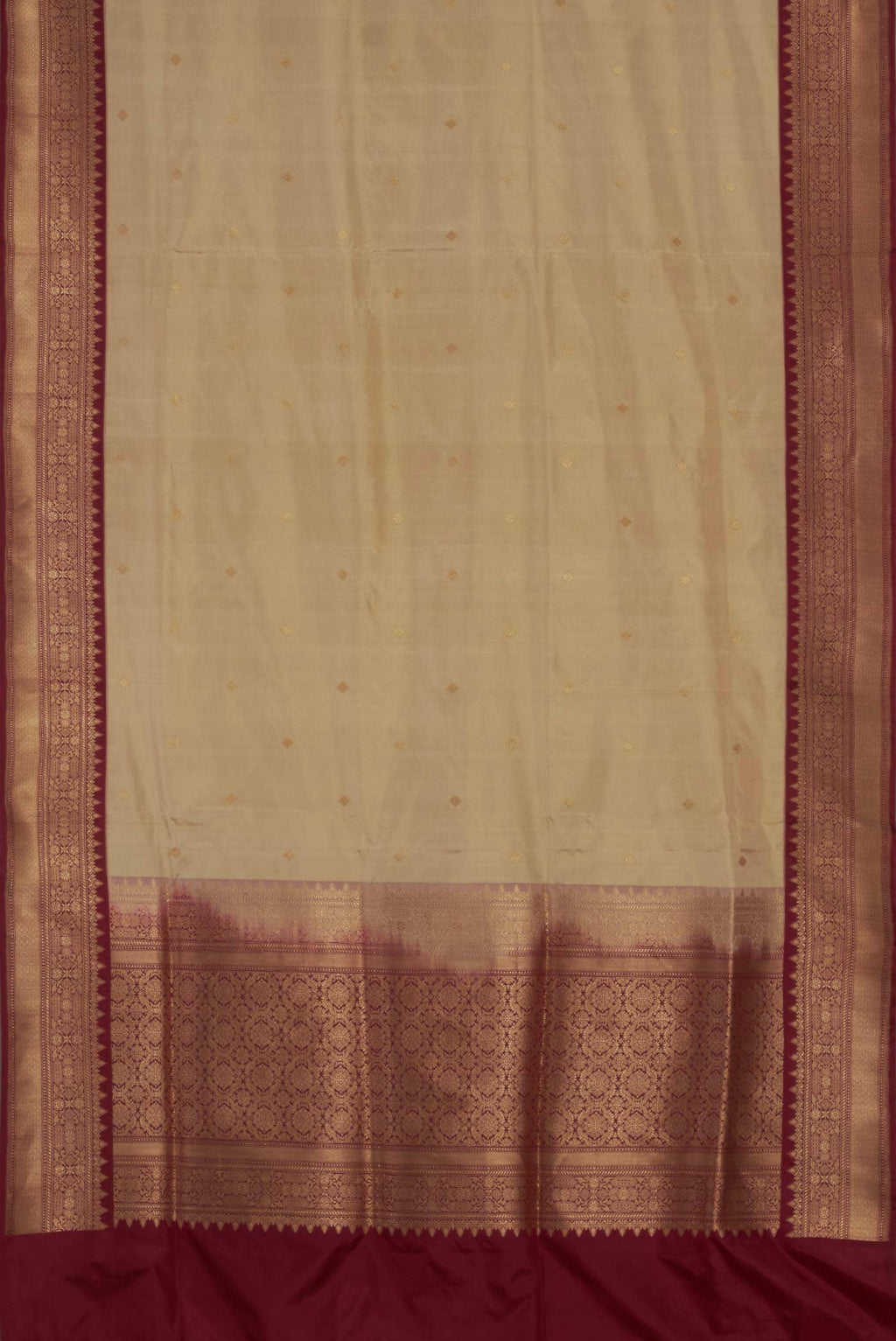 Beige Banarasi Silk Saree