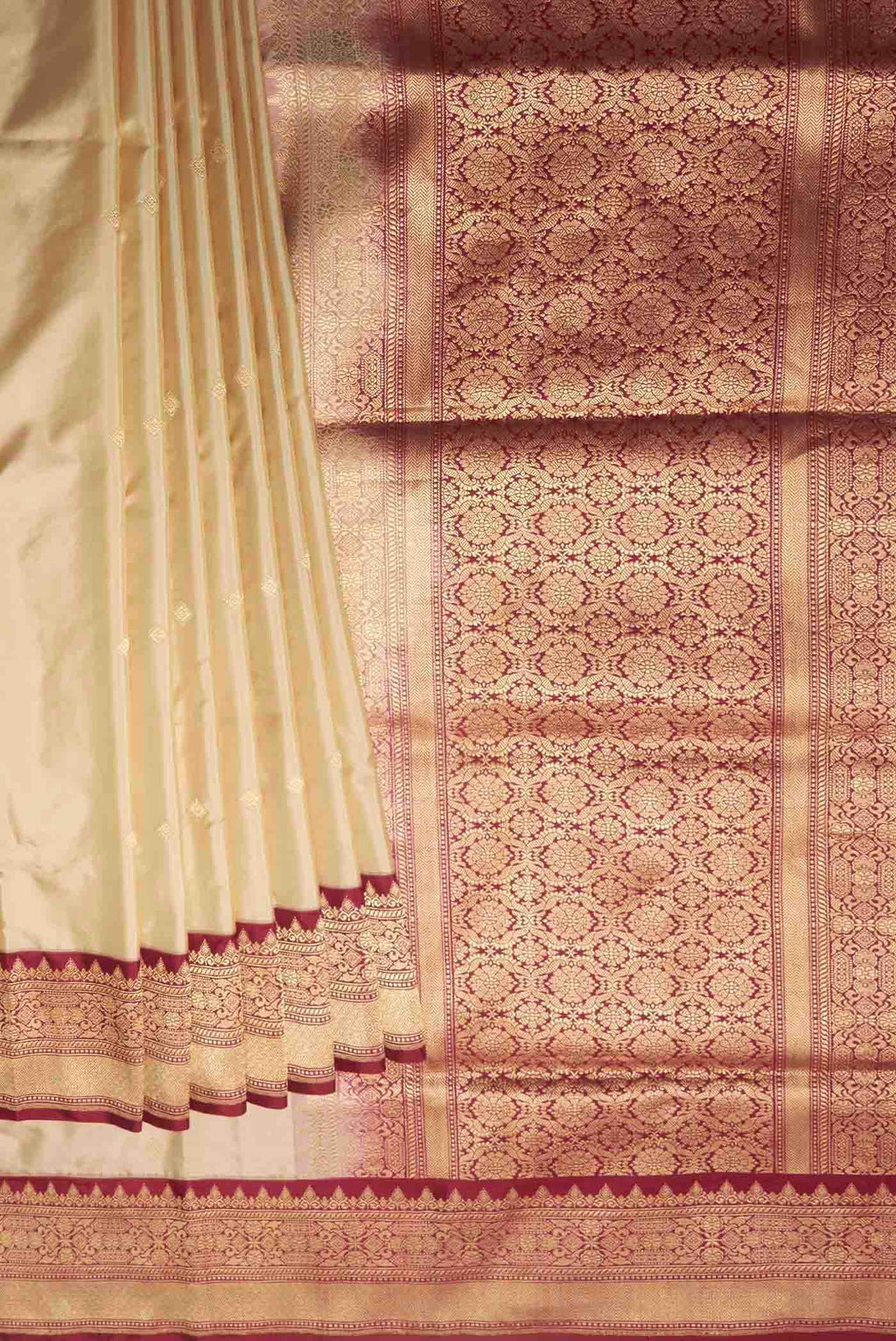 Beige Banarasi Silk Saree