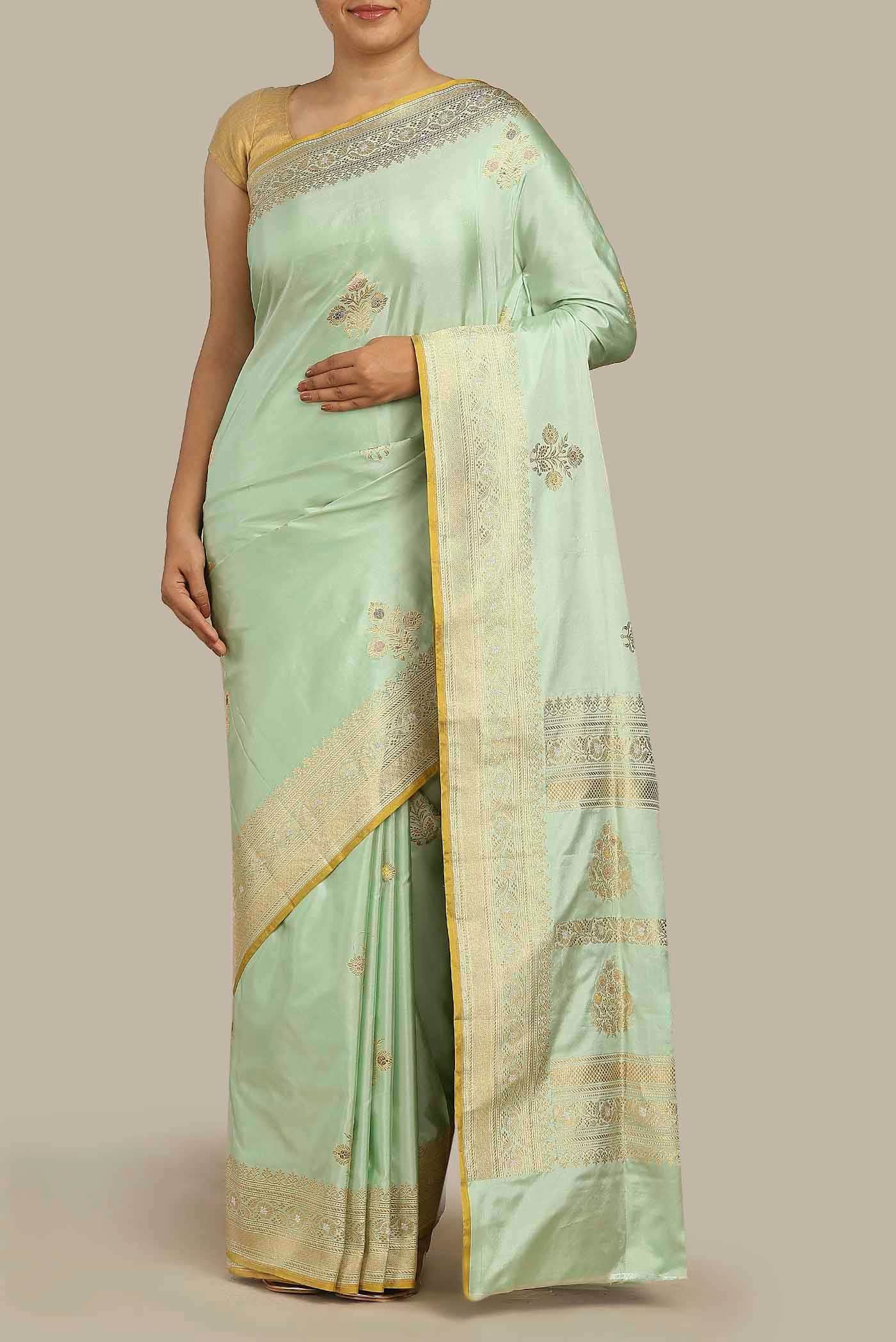 Green Banarasi Silk Saree