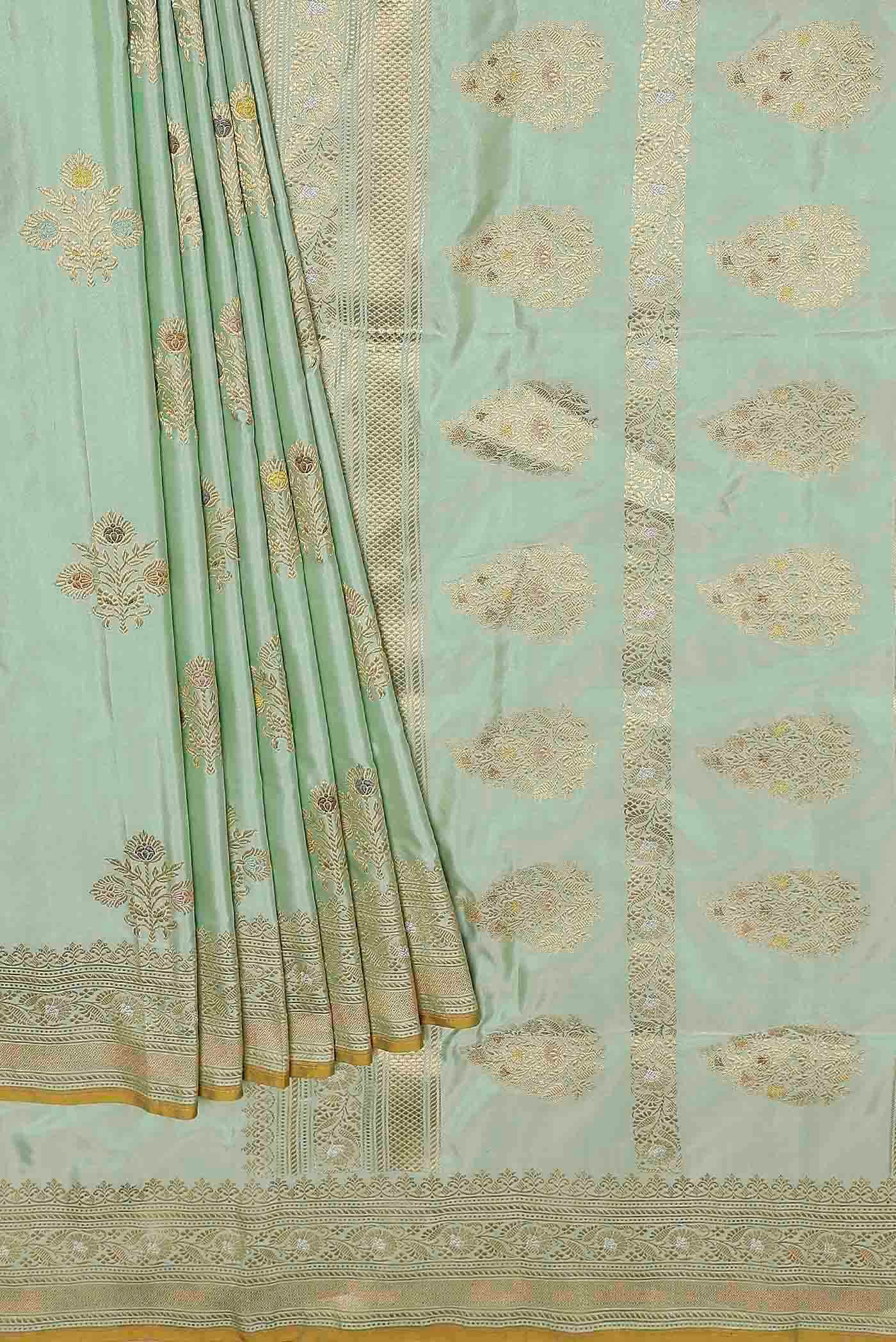 Green Banarasi Silk Saree