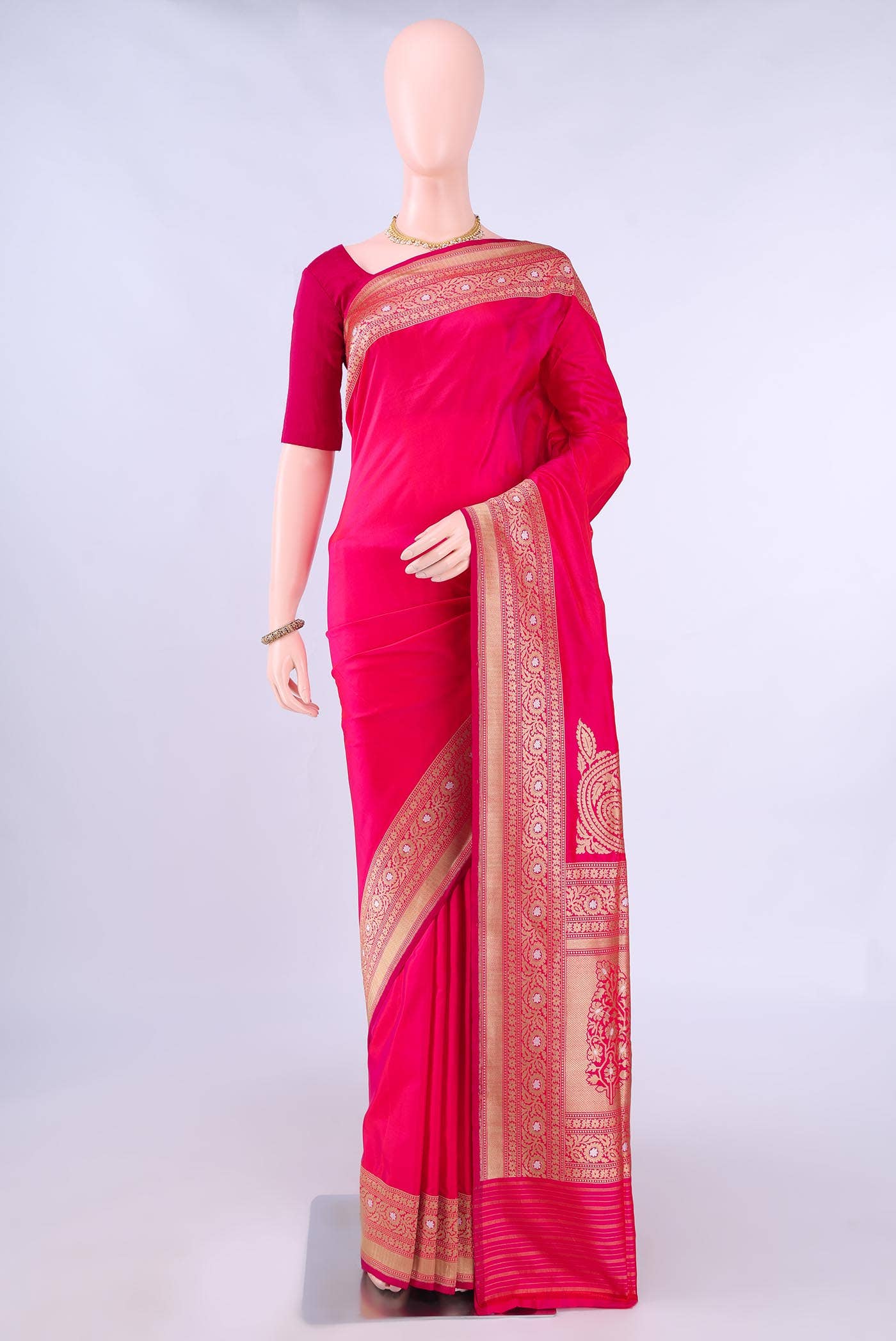 Pink Banarasi Silk Saree
