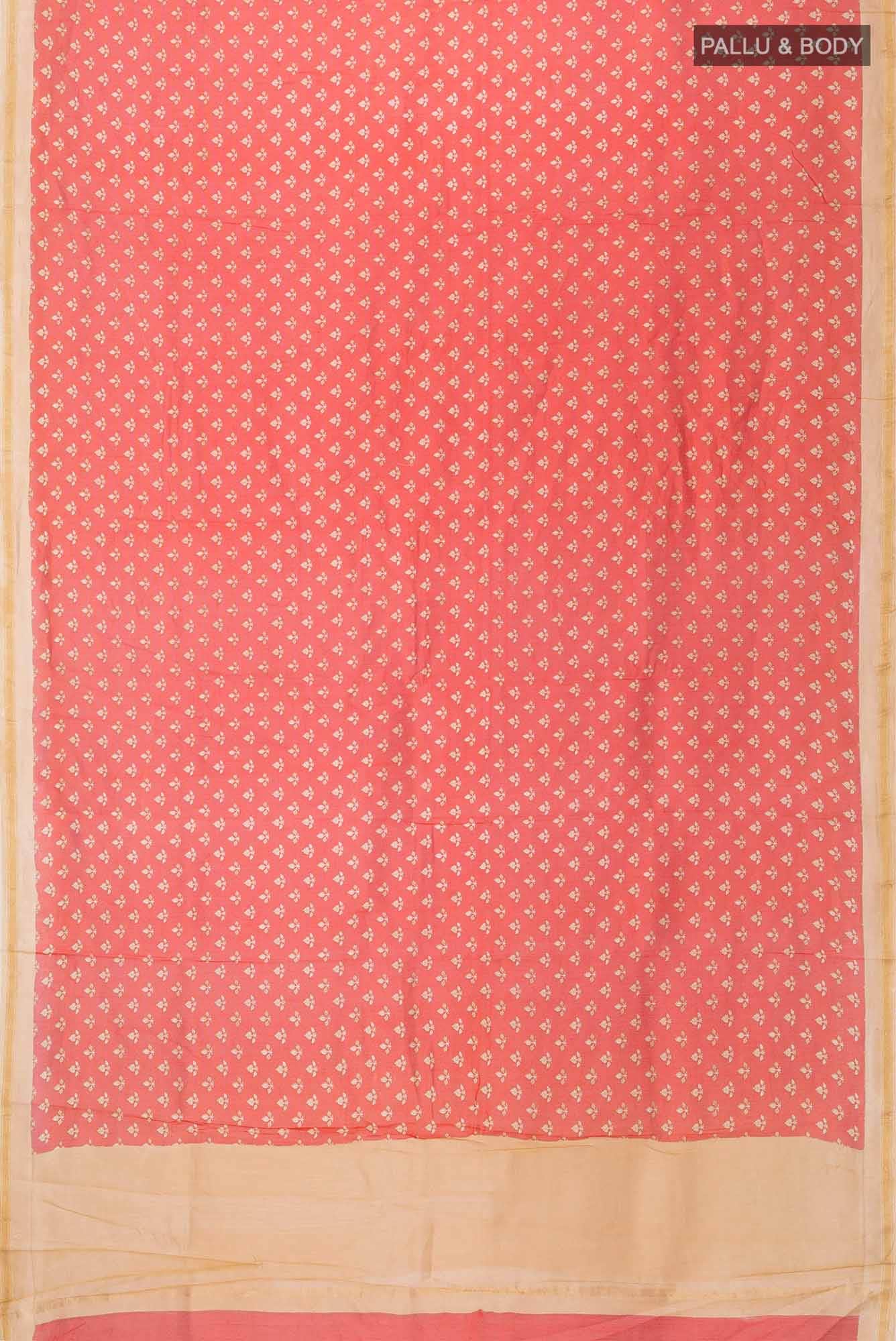 Rust Chanderi Silk Cotton Saree