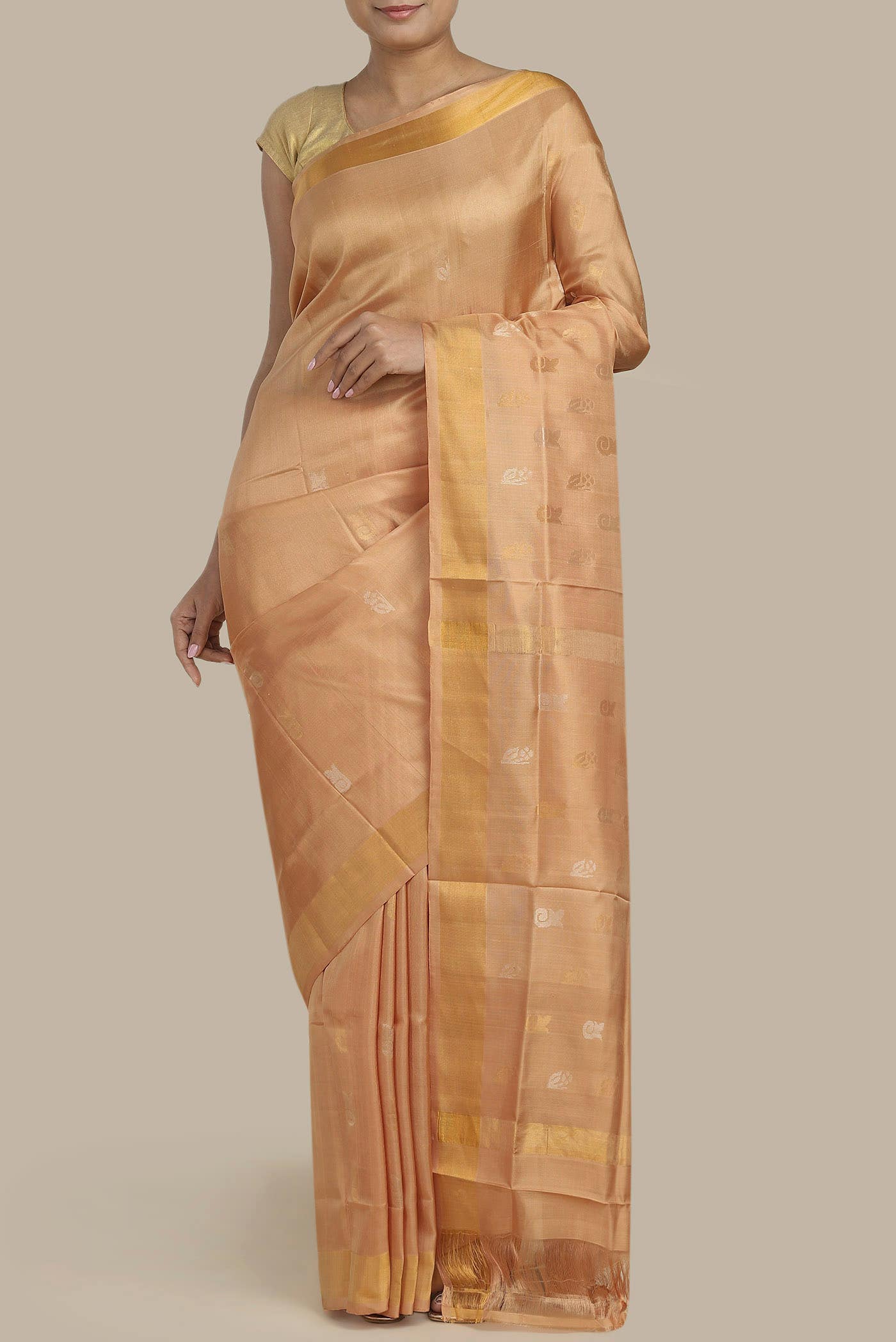 Peach Uppada Silk Saree
