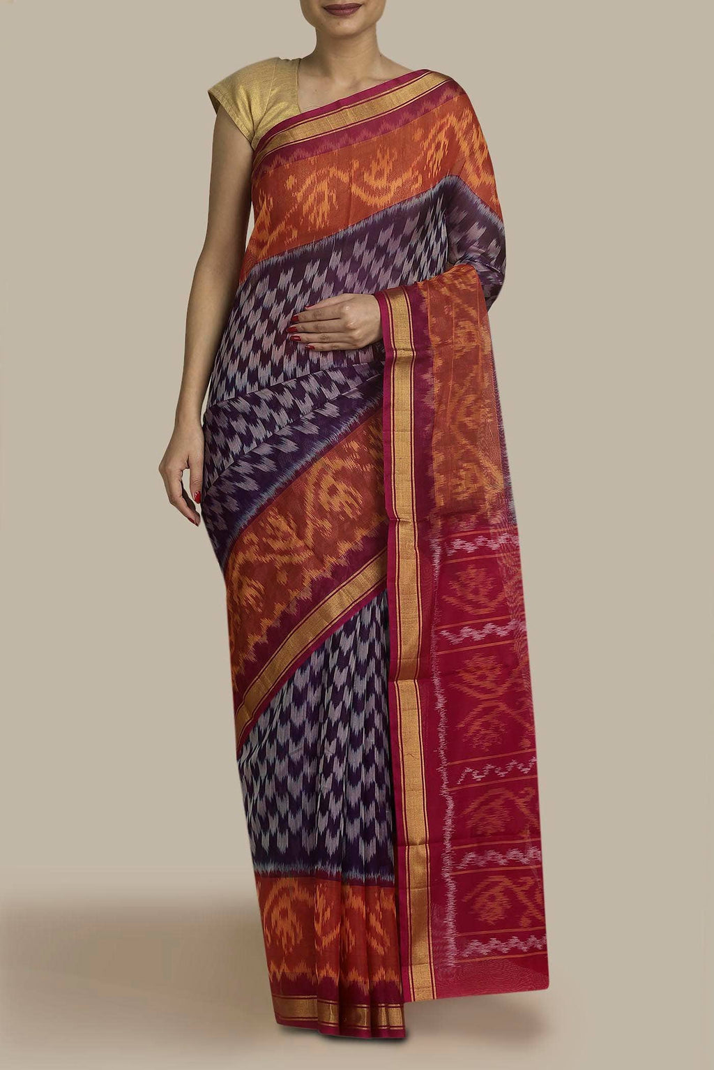 Purple Silk Cotton Saree