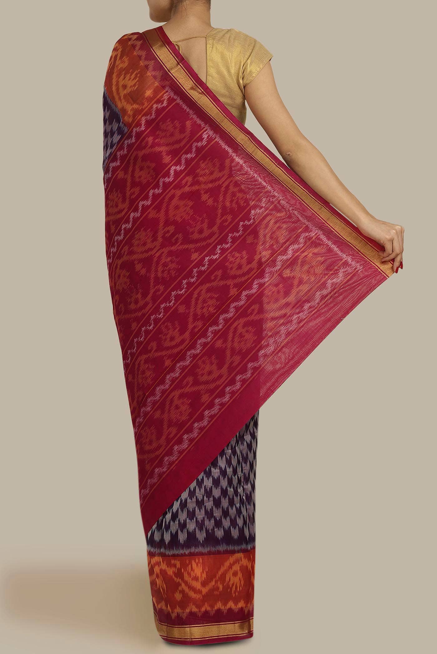 Purple Silk Cotton Saree