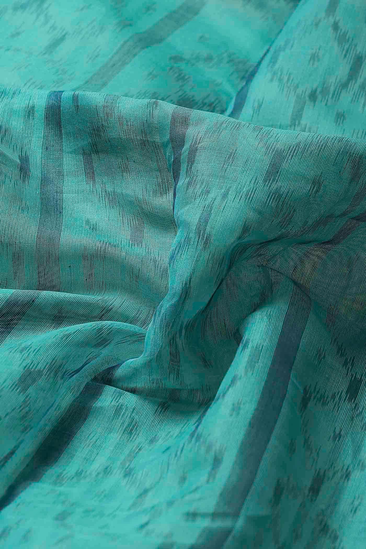Turquoise Silk Cotton Saree