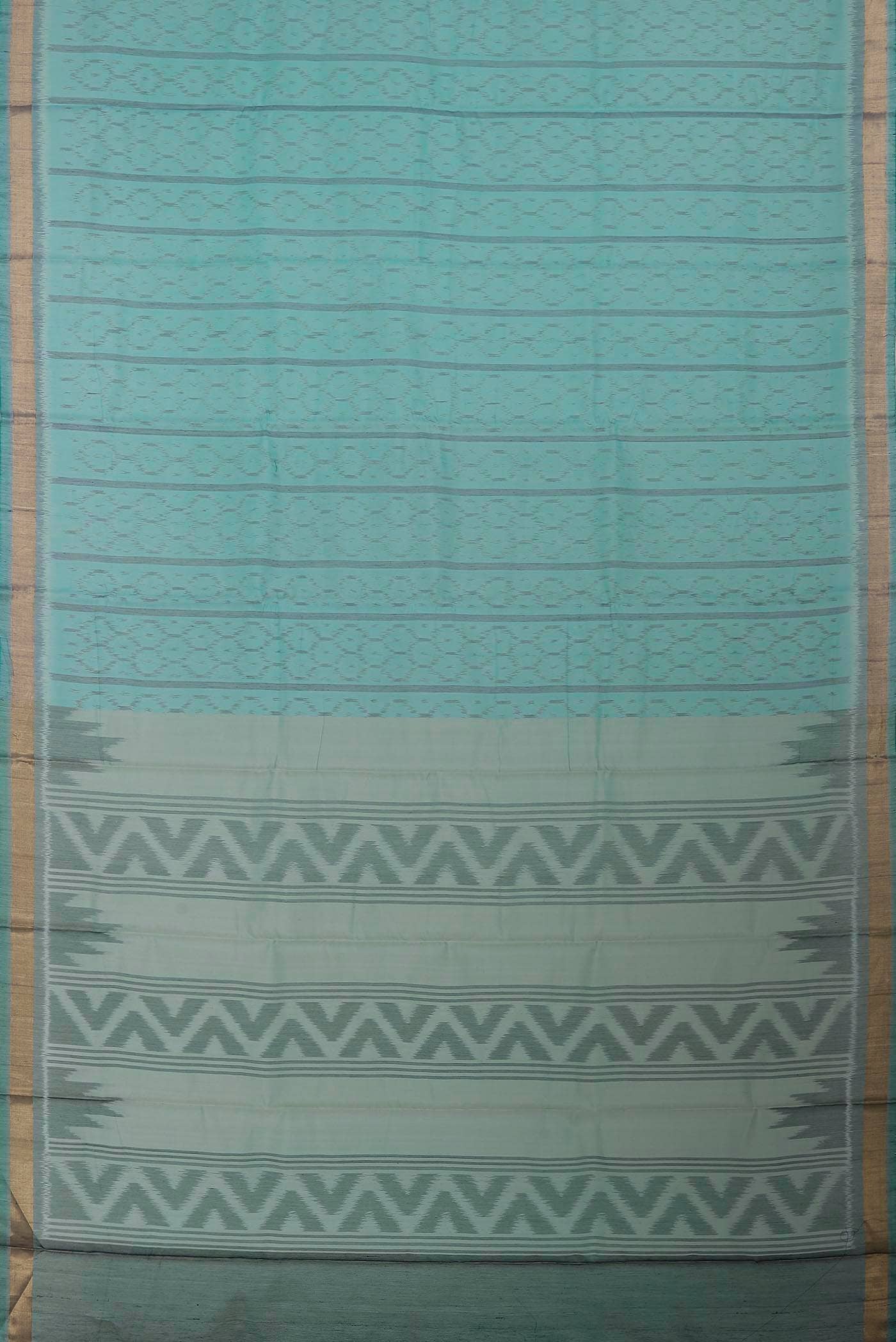 Turquoise Silk Cotton Saree