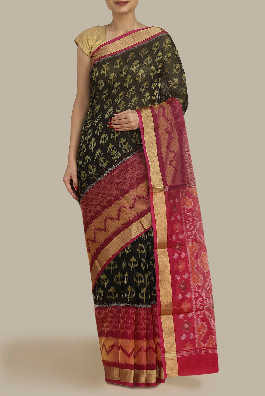 Black Silk Cotton Saree