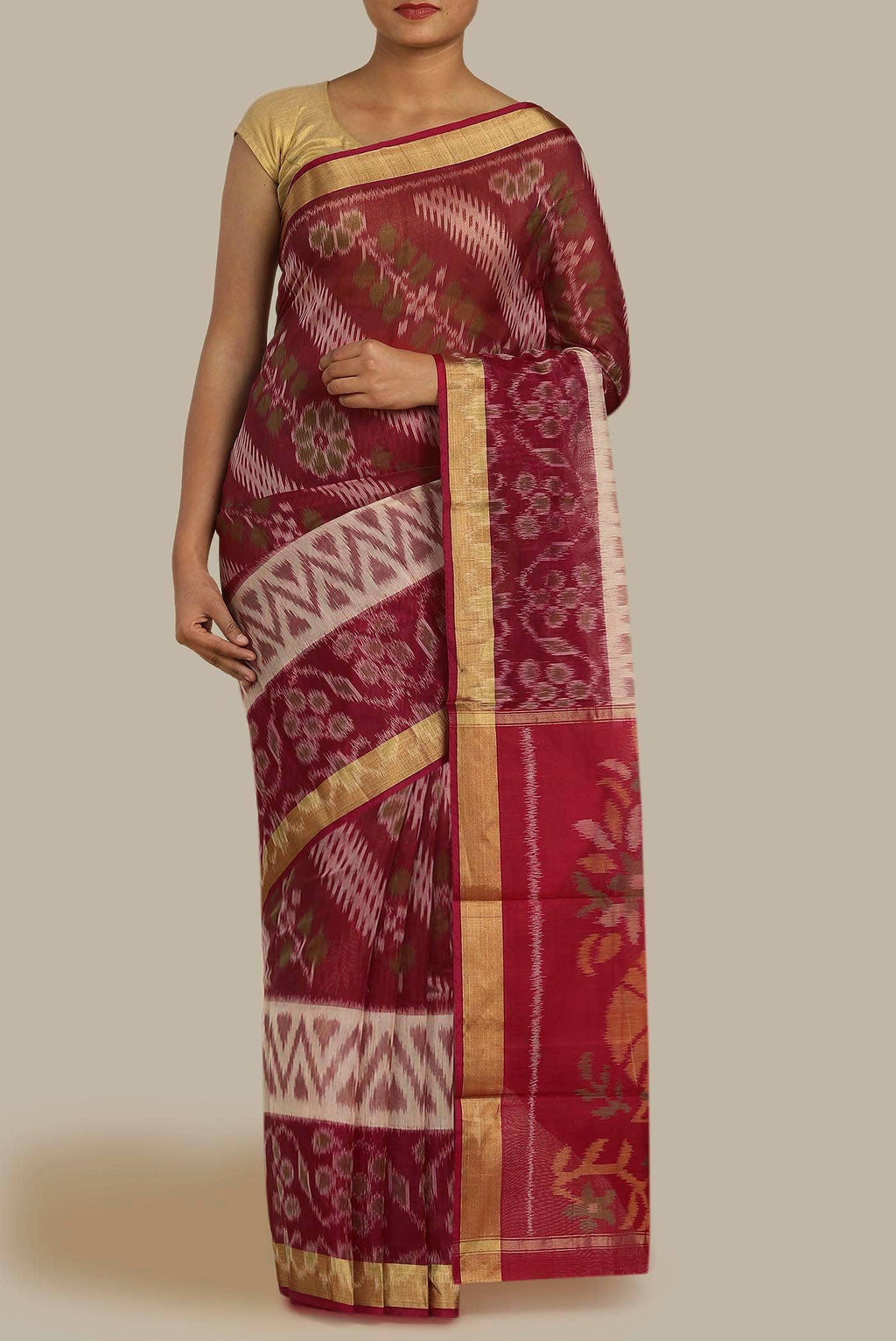 Pink Silk Cotton Saree