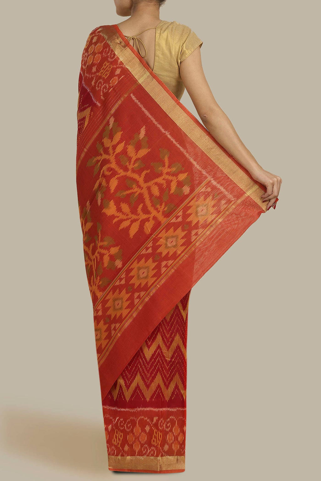 Orange Silk Cotton Saree