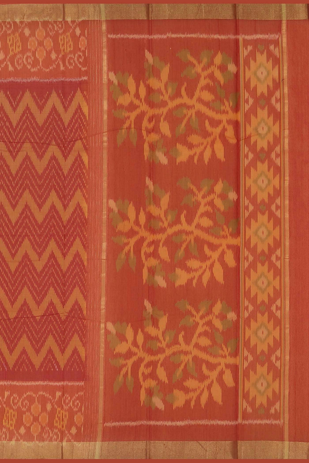 Orange Silk Cotton Saree