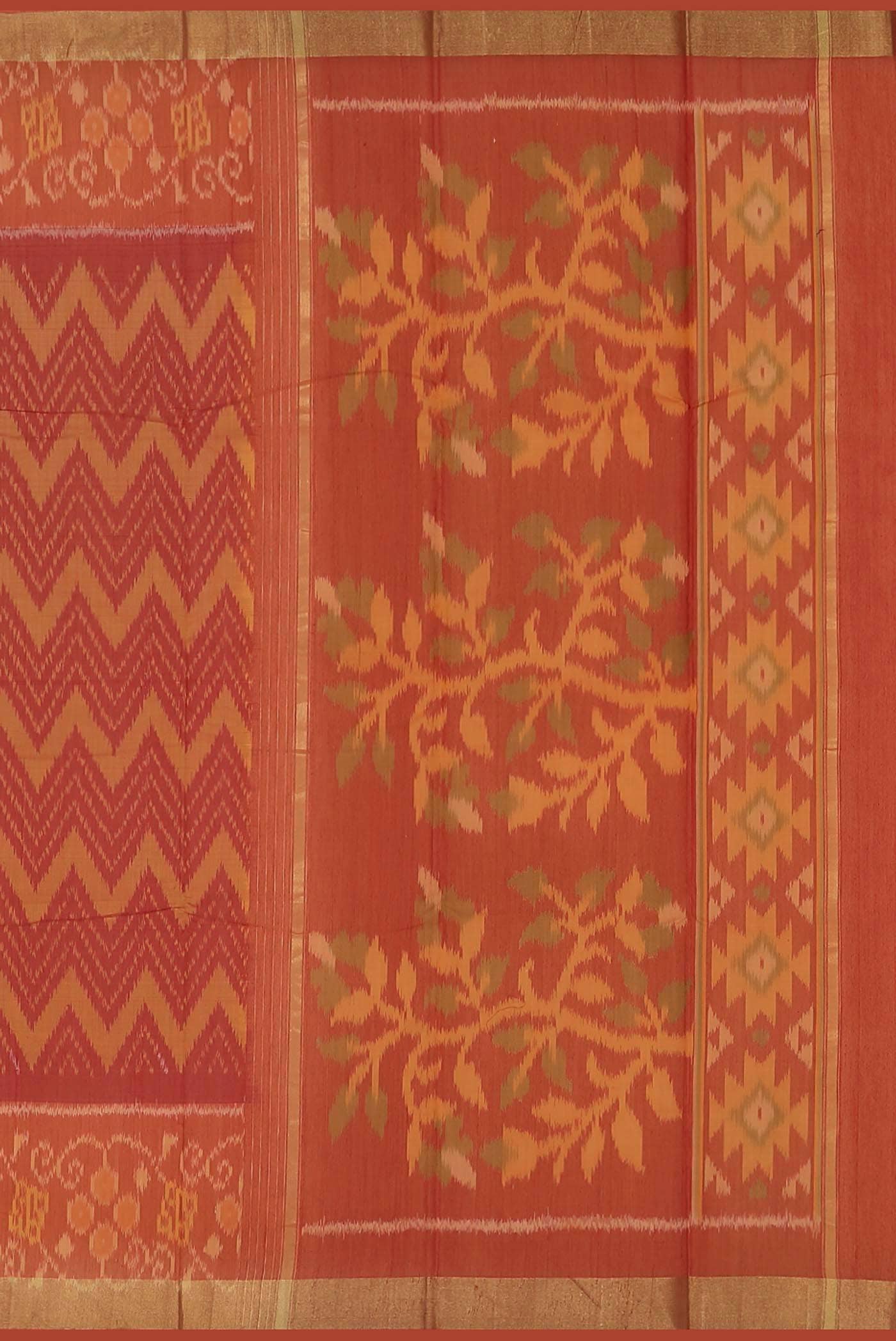 Orange Silk Cotton Saree