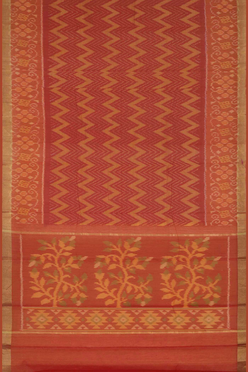 Orange Silk Cotton Saree